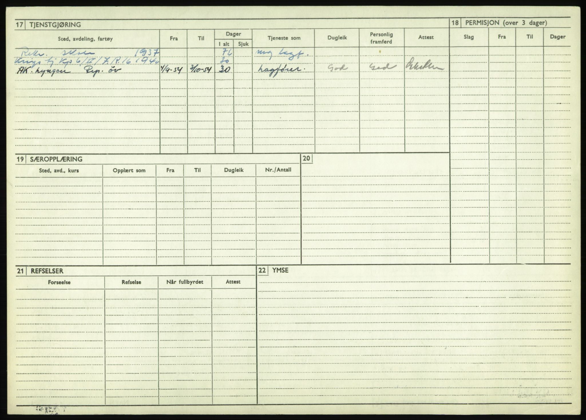 Forsvaret, Troms infanteriregiment nr. 16, AV/RA-RAFA-3146/P/Pa/L0021: Rulleblad for regimentets menige mannskaper, årsklasse 1937, 1937, s. 1228