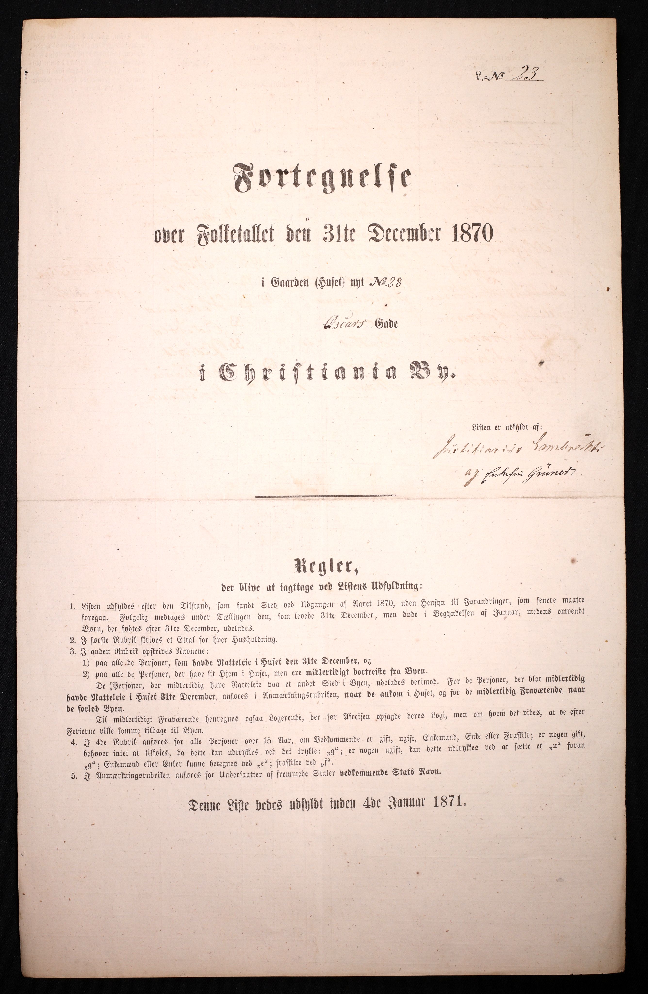 RA, Folketelling 1870 for 0301 Kristiania kjøpstad, 1870, s. 2719