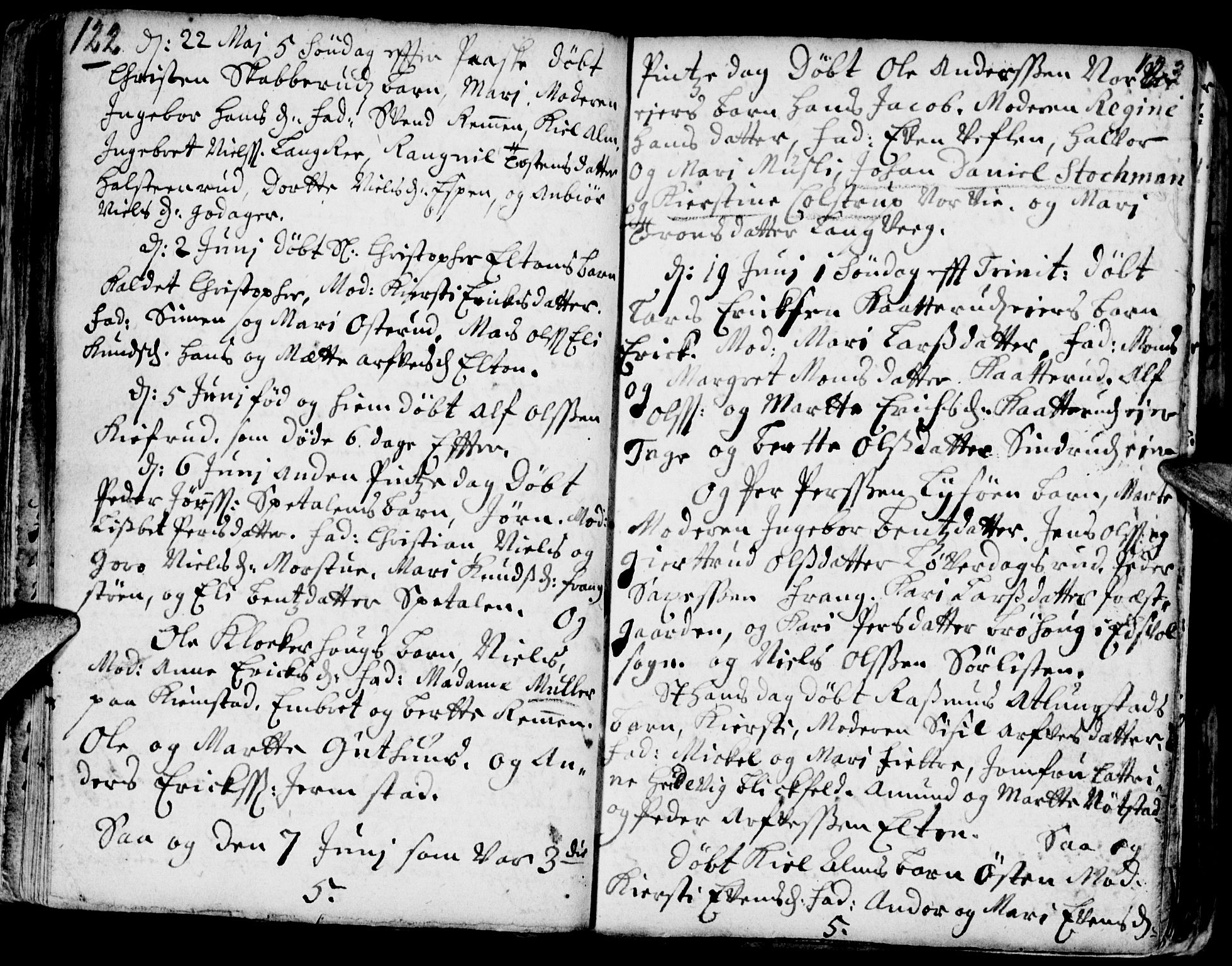 Stange prestekontor, AV/SAH-PREST-002/K/L0002: Ministerialbok nr. 2, 1724-1740, s. 122-123