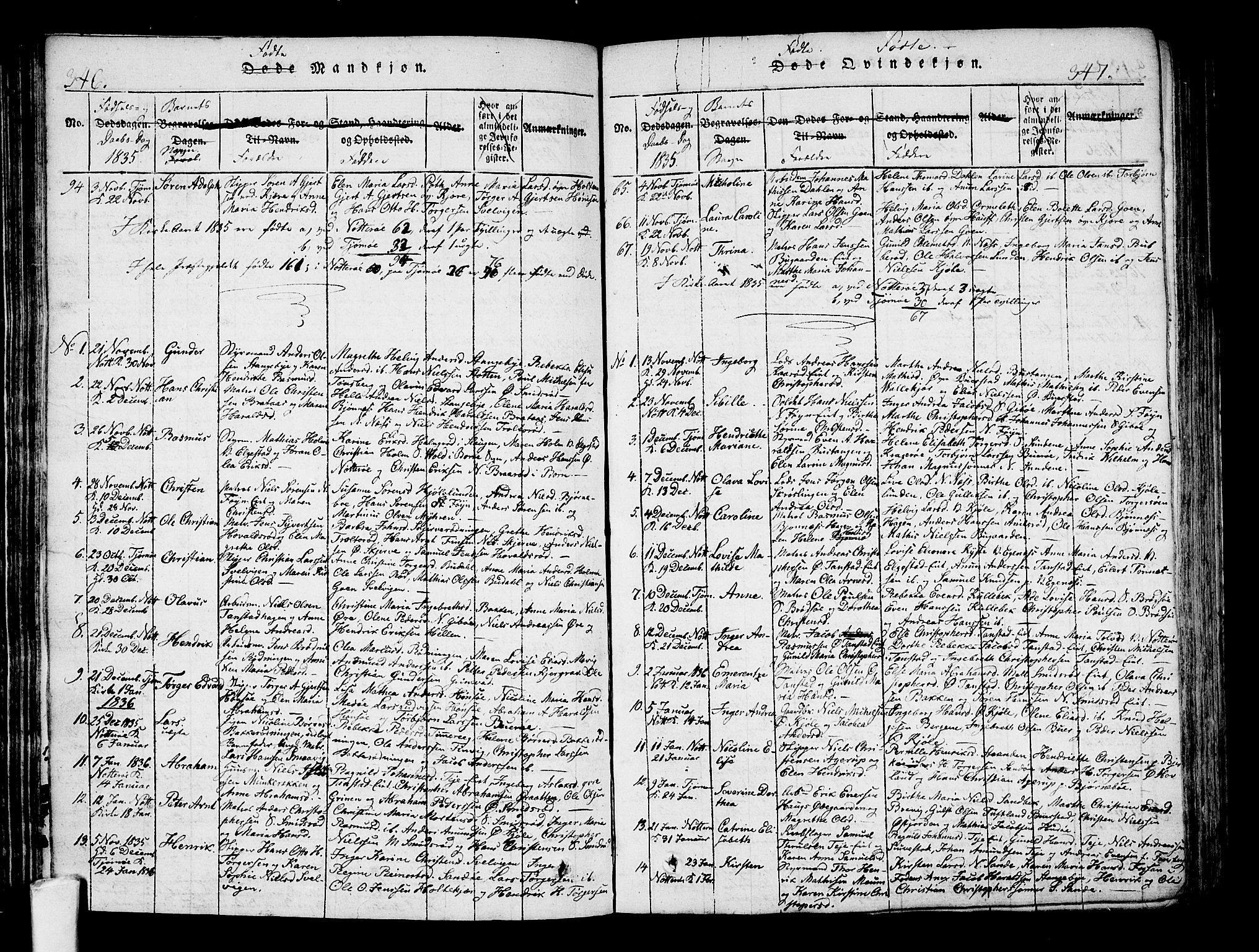 Nøtterøy kirkebøker, AV/SAKO-A-354/F/Fa/L0004: Ministerialbok nr. I 4, 1814-1838, s. 346-347