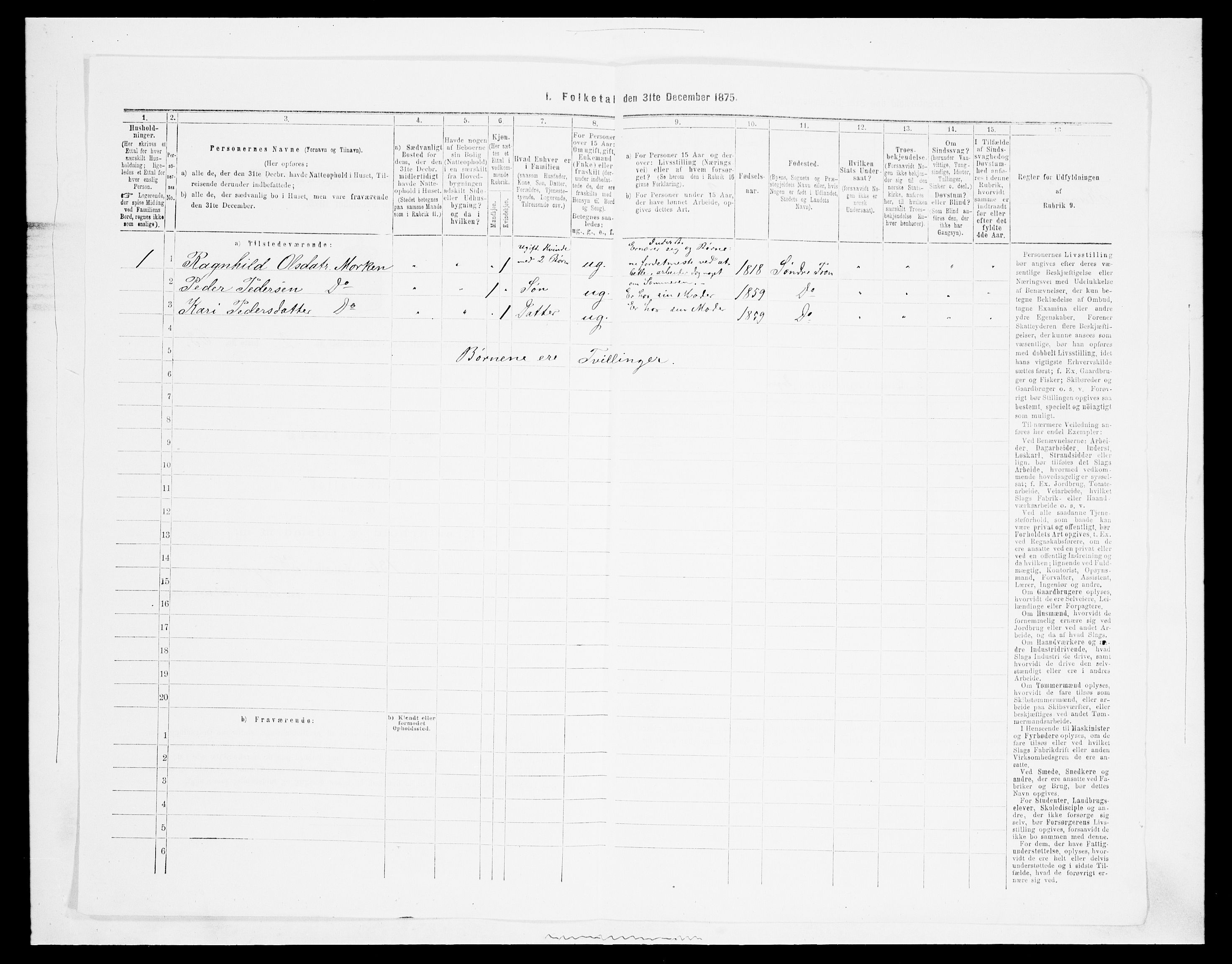 SAH, Folketelling 1875 for 0519P Sør-Fron prestegjeld, 1875, s. 366