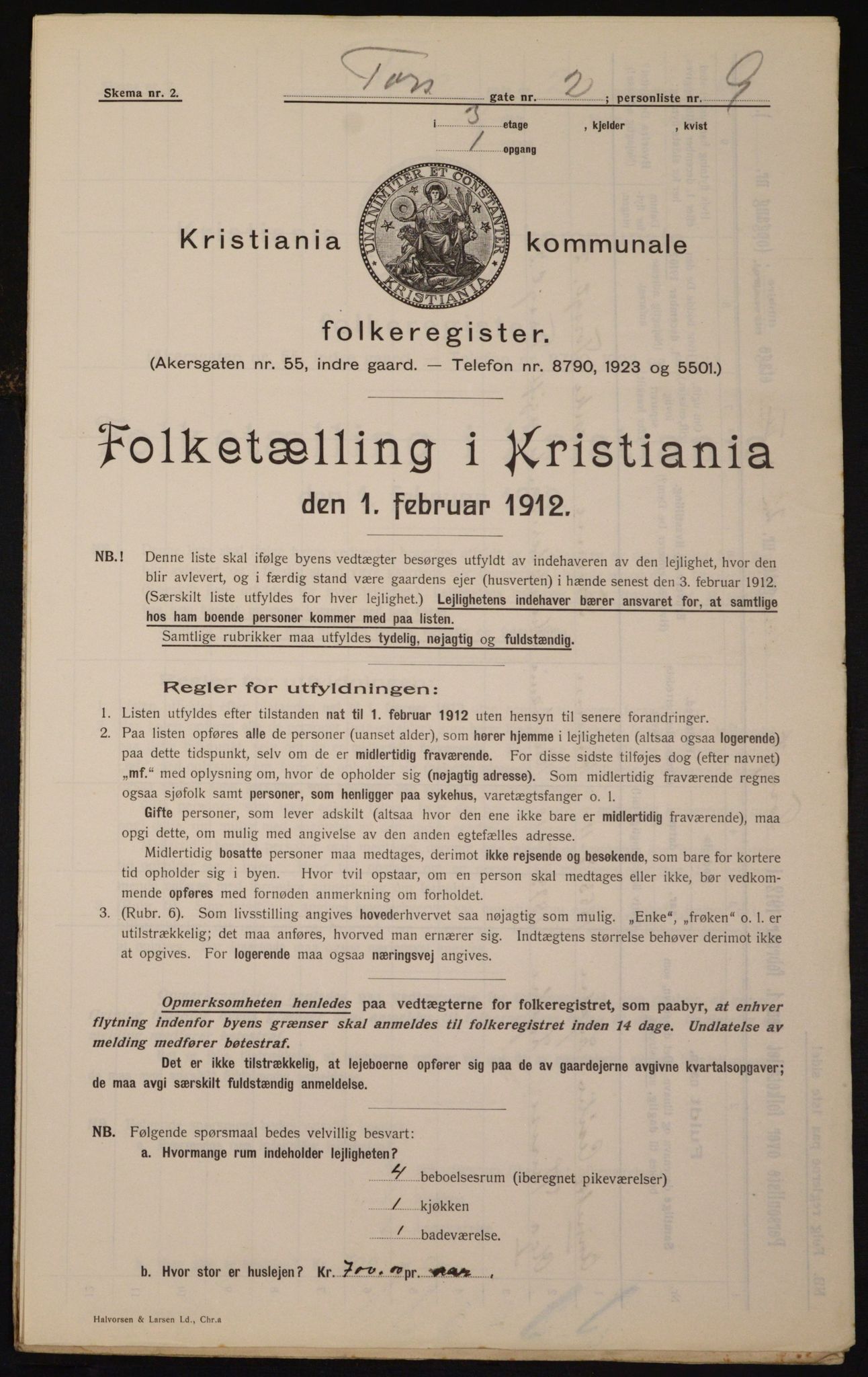 OBA, Kommunal folketelling 1.2.1912 for Kristiania, 1912, s. 114321