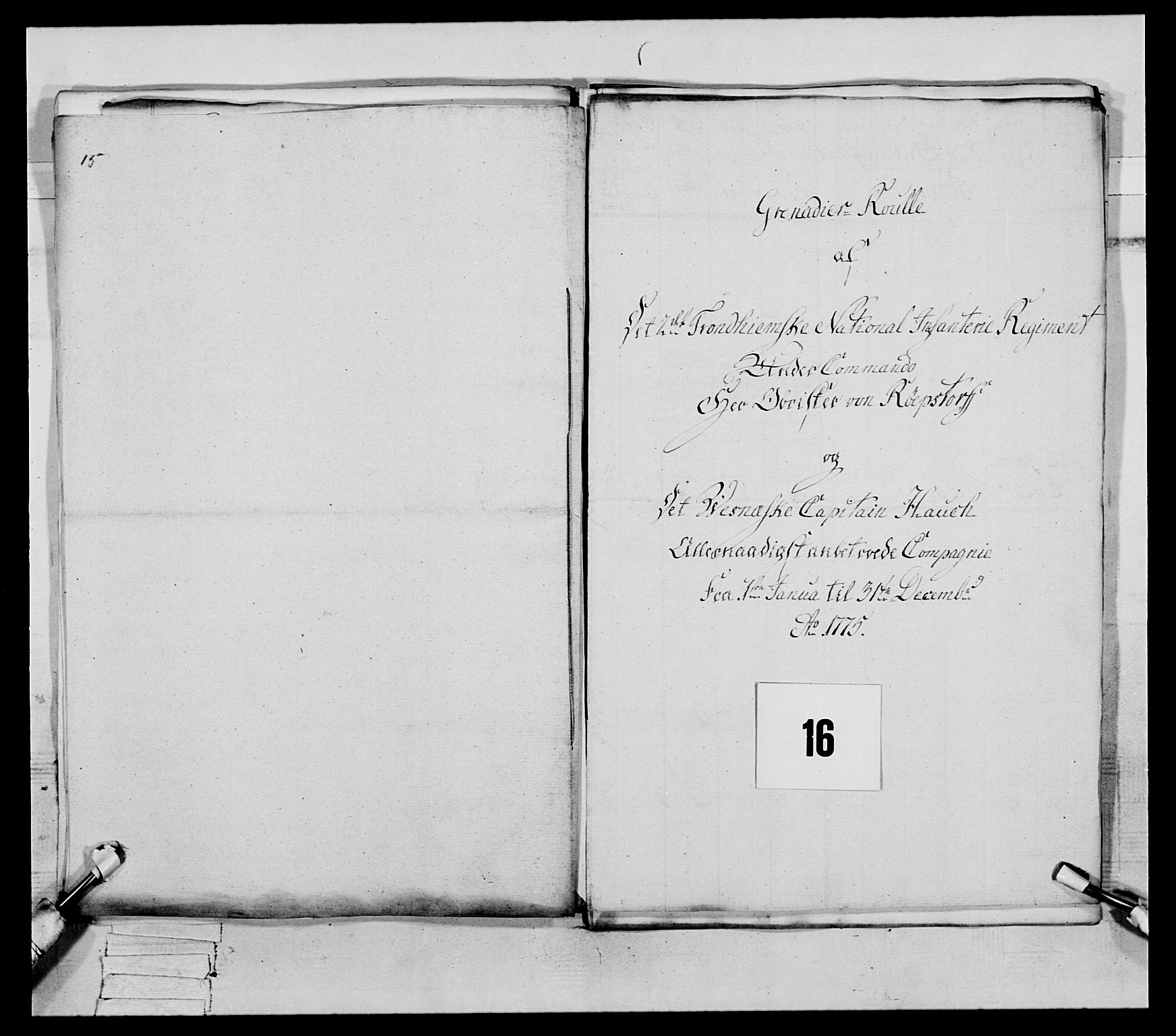 Generalitets- og kommissariatskollegiet, Det kongelige norske kommissariatskollegium, AV/RA-EA-5420/E/Eh/L0077: 2. Trondheimske nasjonale infanteriregiment, 1774-1778, s. 78