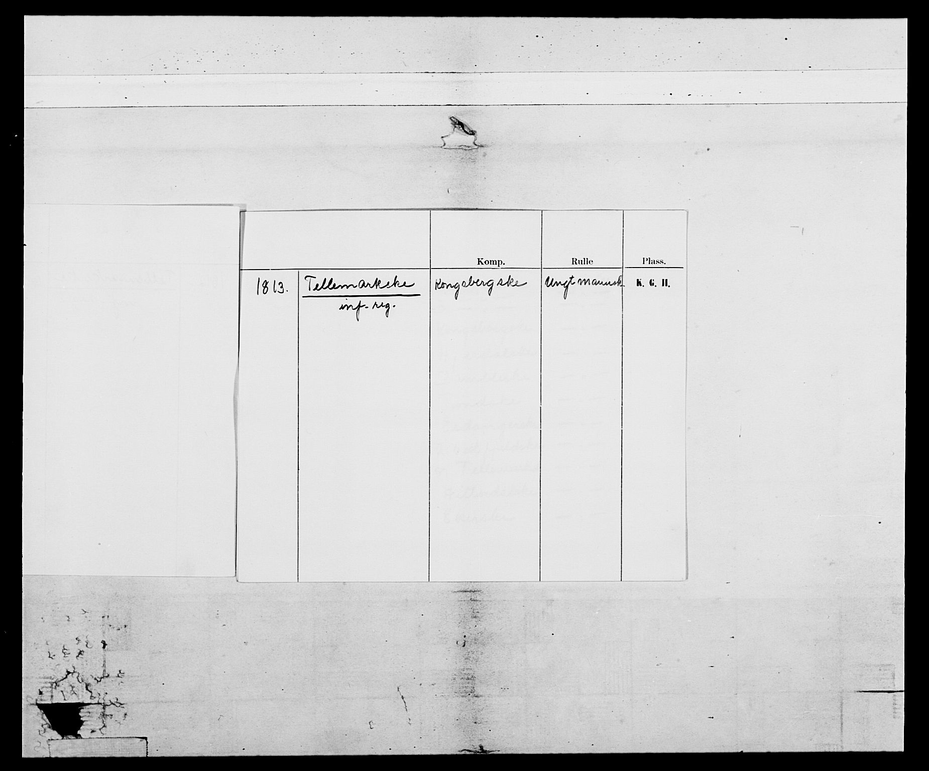 Generalitets- og kommissariatskollegiet, Det kongelige norske kommissariatskollegium, AV/RA-EA-5420/E/Eh/L0117: Telemarkske nasjonale infanteriregiment, 1812-1814, s. 3