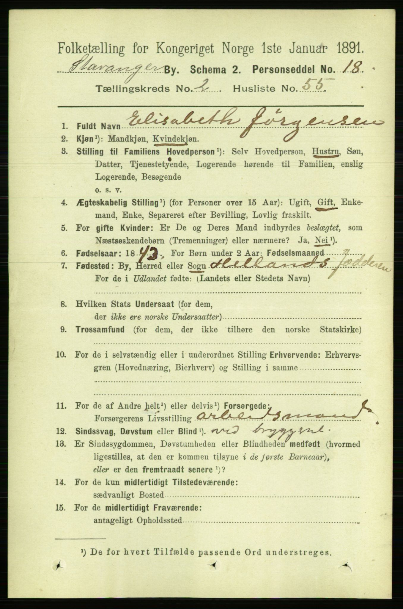 RA, Folketelling 1891 for 1103 Stavanger kjøpstad, 1891, s. 6393