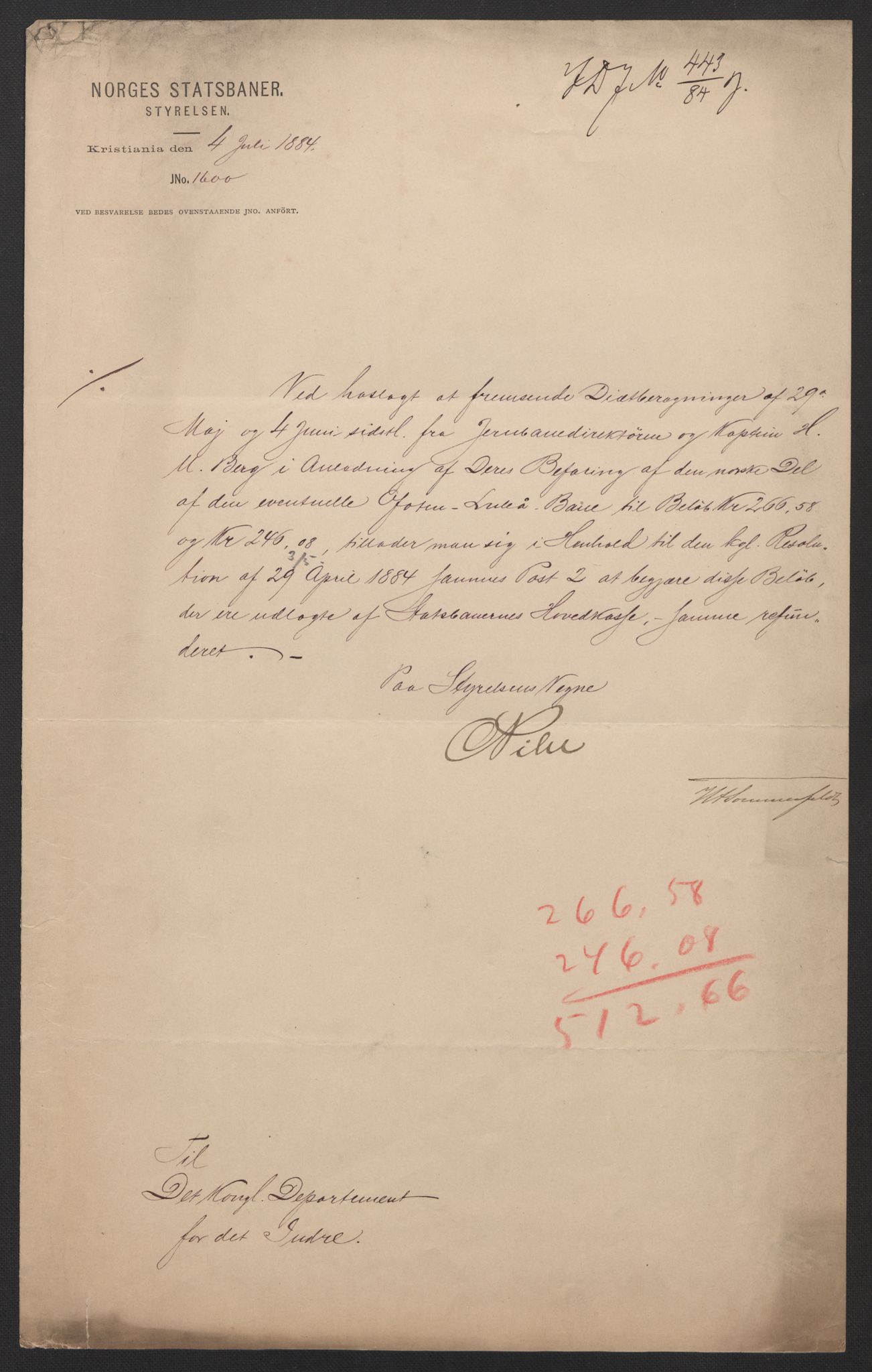 Arbeidsdepartementet, Jernbanekontorene, AV/RA-S-1195/1/E/Ea/L0027: Ofoten-Luleåbanen, 1885-1900