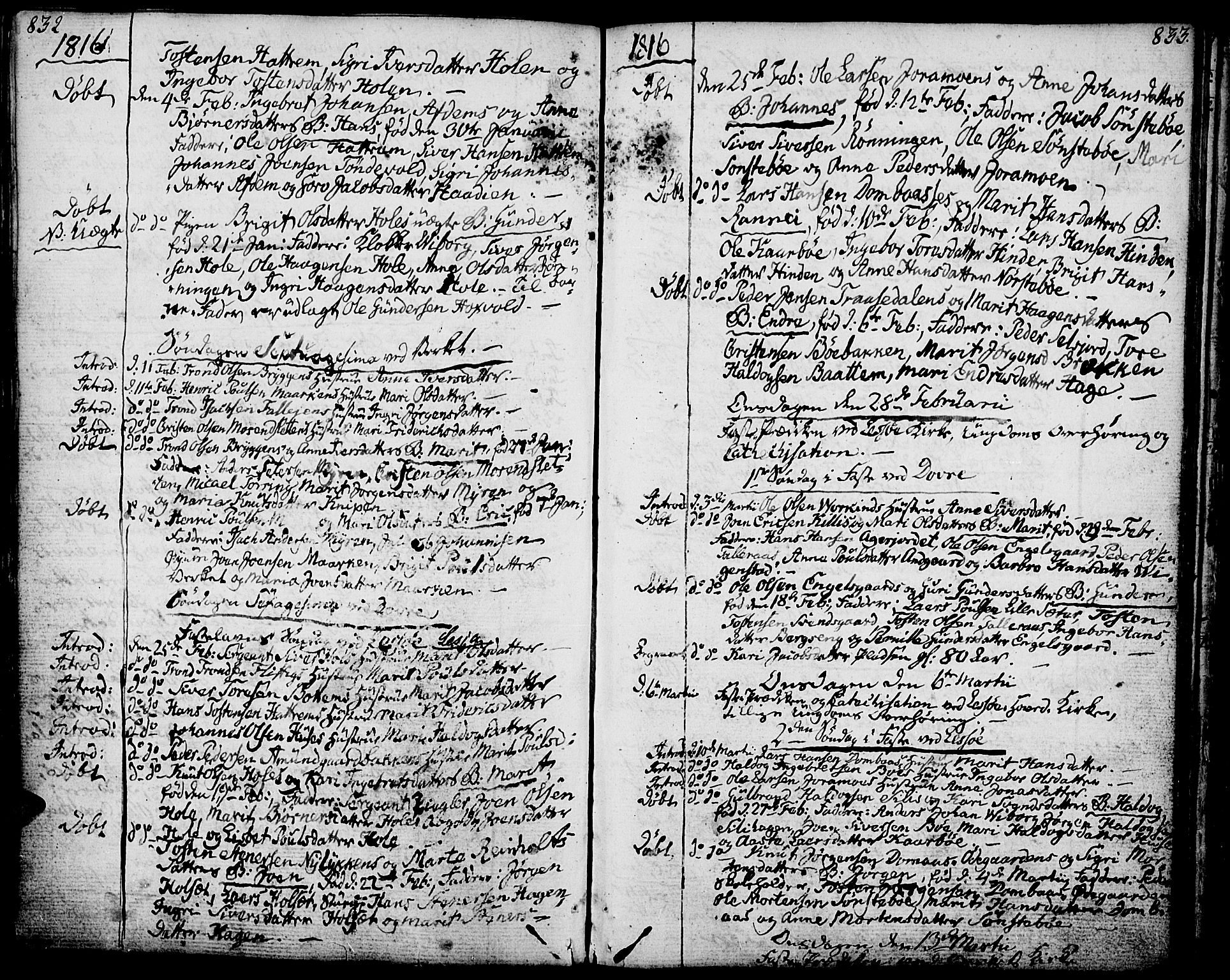 Lesja prestekontor, AV/SAH-PREST-068/H/Ha/Haa/L0003: Ministerialbok nr. 3, 1777-1819, s. 832-833