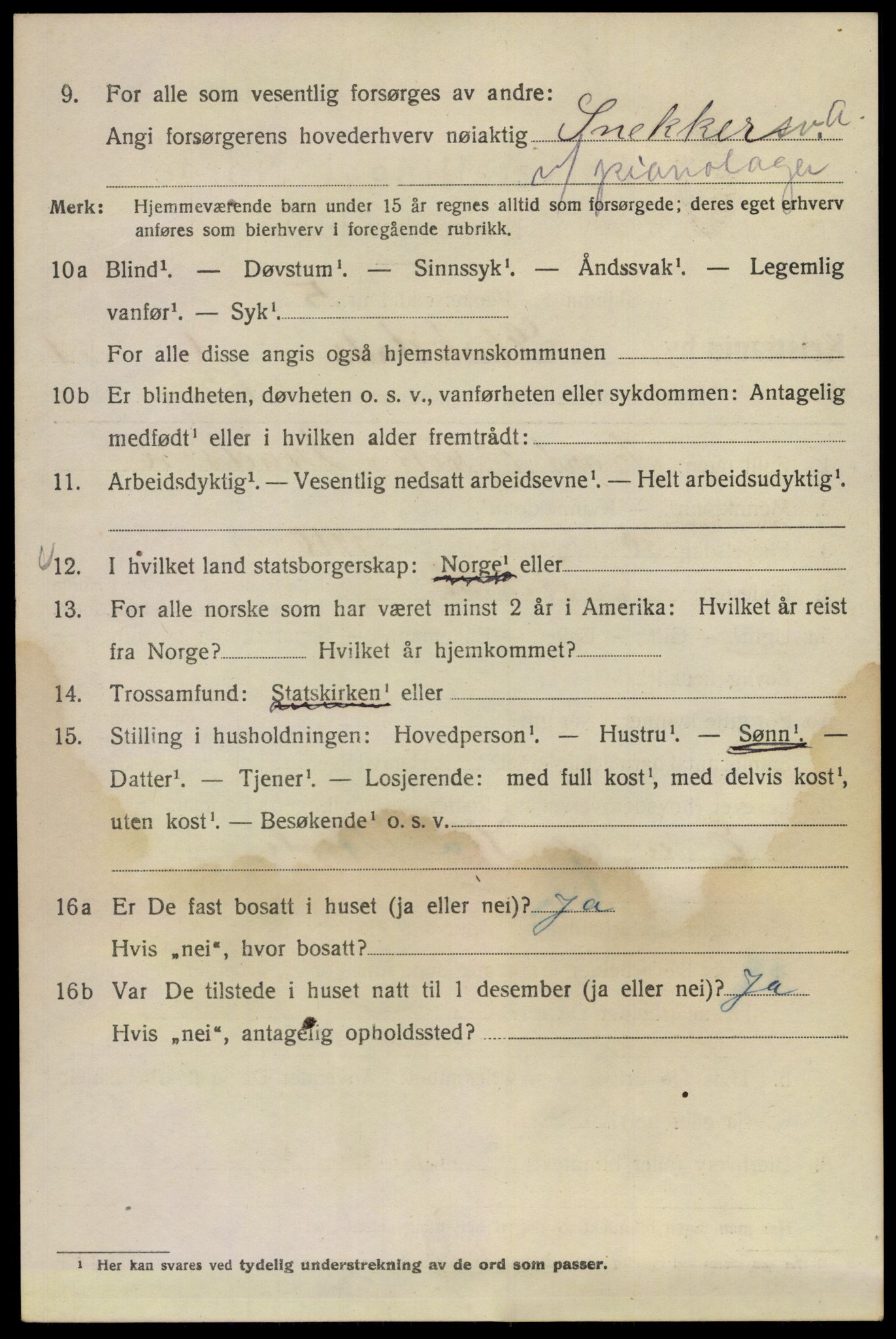 SAO, Folketelling 1920 for 0301 Kristiania kjøpstad, 1920, s. 250852