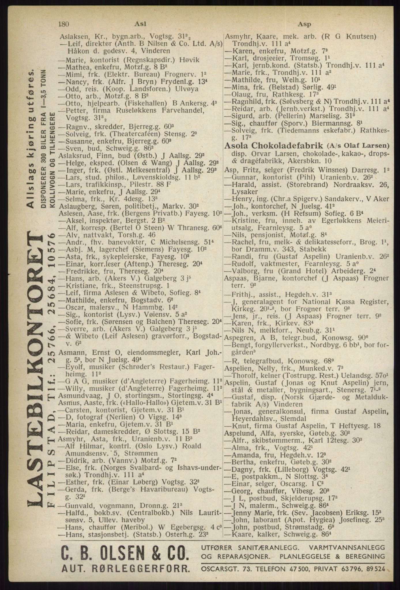 Kristiania/Oslo adressebok, PUBL/-, 1937, s. 180