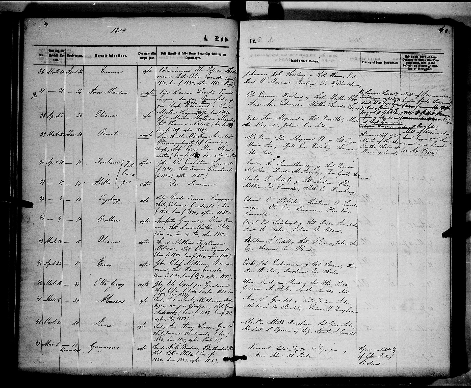 Våler prestekontor, Hedmark, AV/SAH-PREST-040/H/Ha/Haa/L0002: Ministerialbok nr. 2, 1867-1878, s. 48