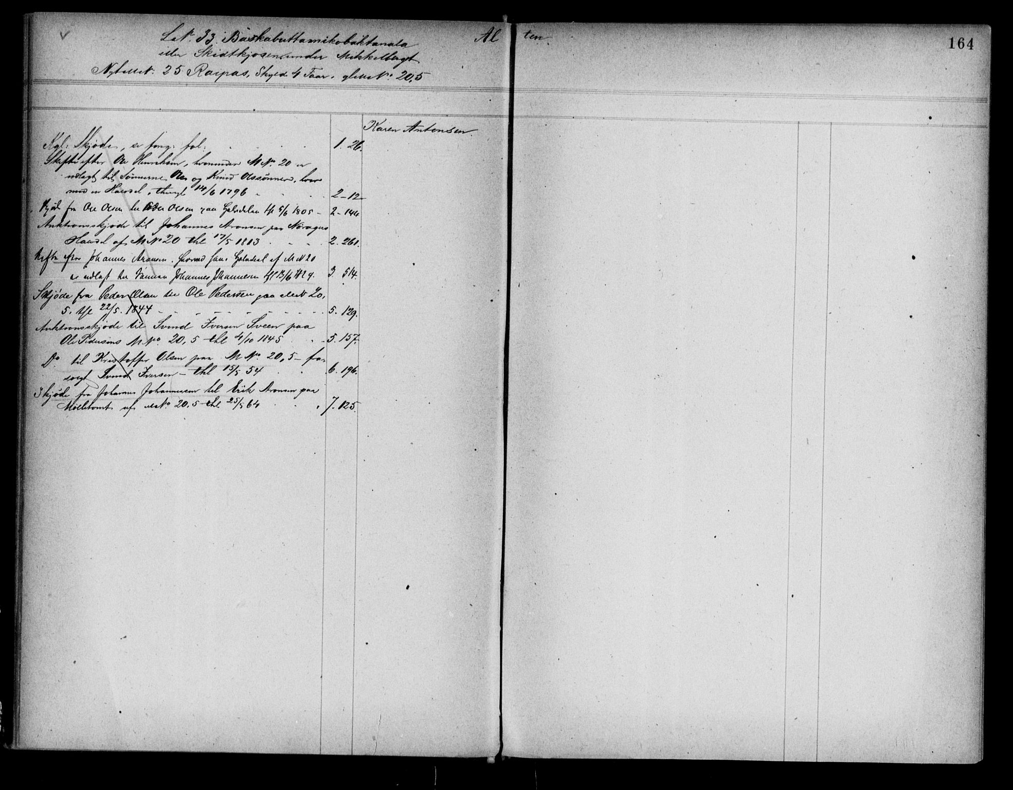 Alta fogderi/sorenskriveri, AV/SATØ-SATØ-5/1/K/Kb/Kba/L0007pantereg: Panteregister nr. 7, 1776, s. 164