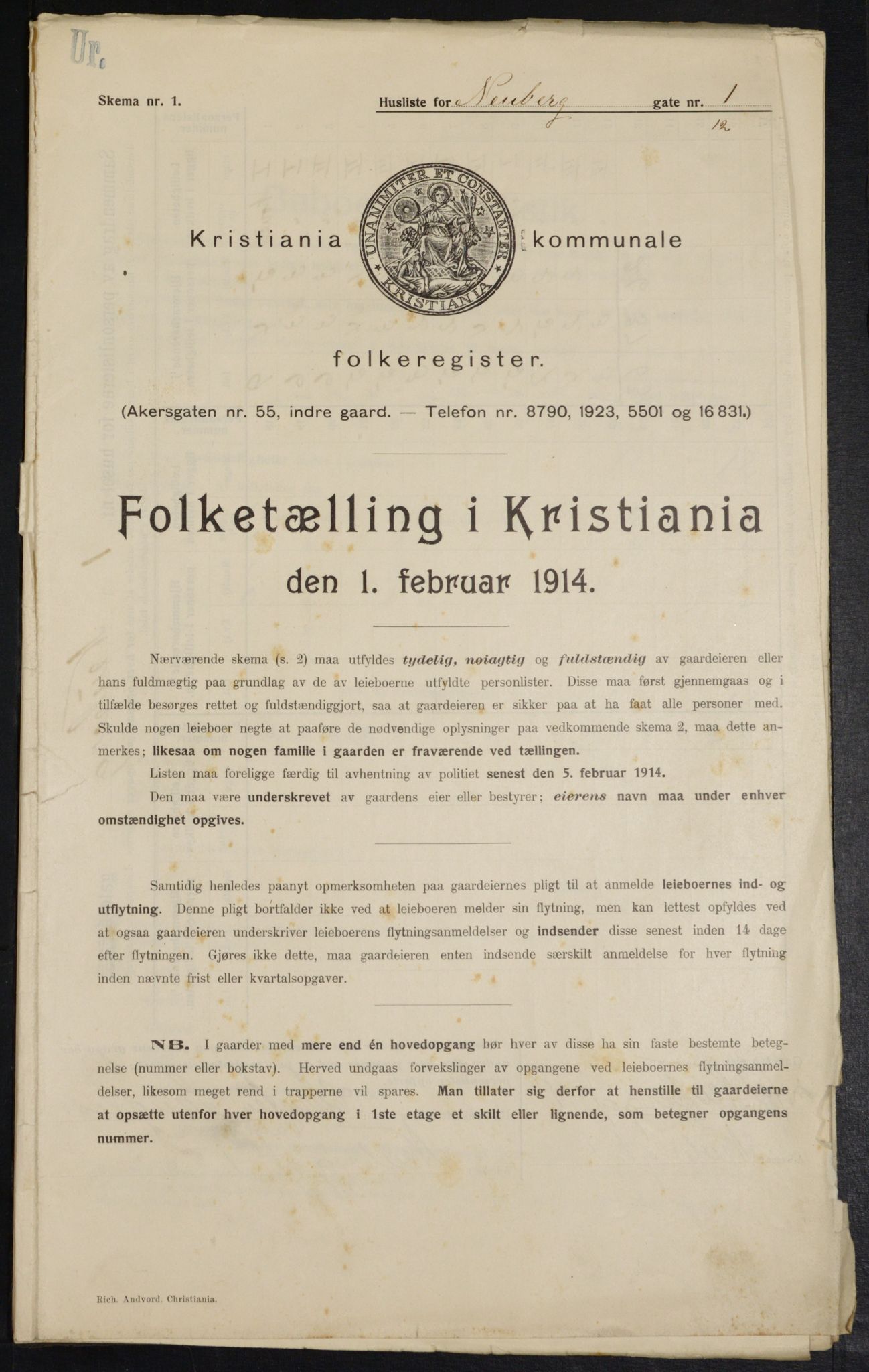 OBA, Kommunal folketelling 1.2.1914 for Kristiania, 1914, s. 69635