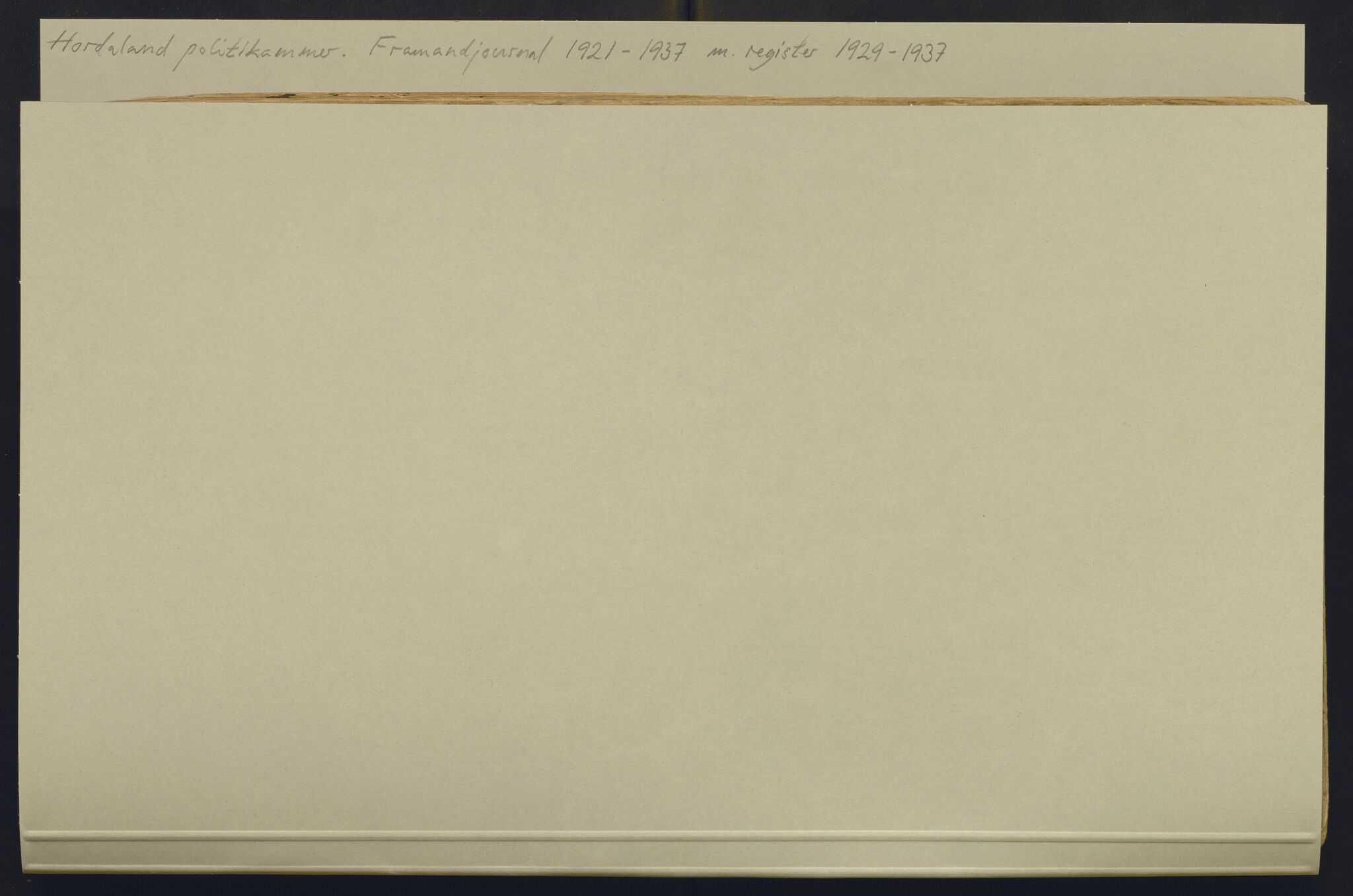 Hordaland politidistrikt, AV/SAB-A-64101/K/Ka/L0001: Journal for framandvesenet (1921-1926) og framandjournal med register (1929-1937), 1921-1937