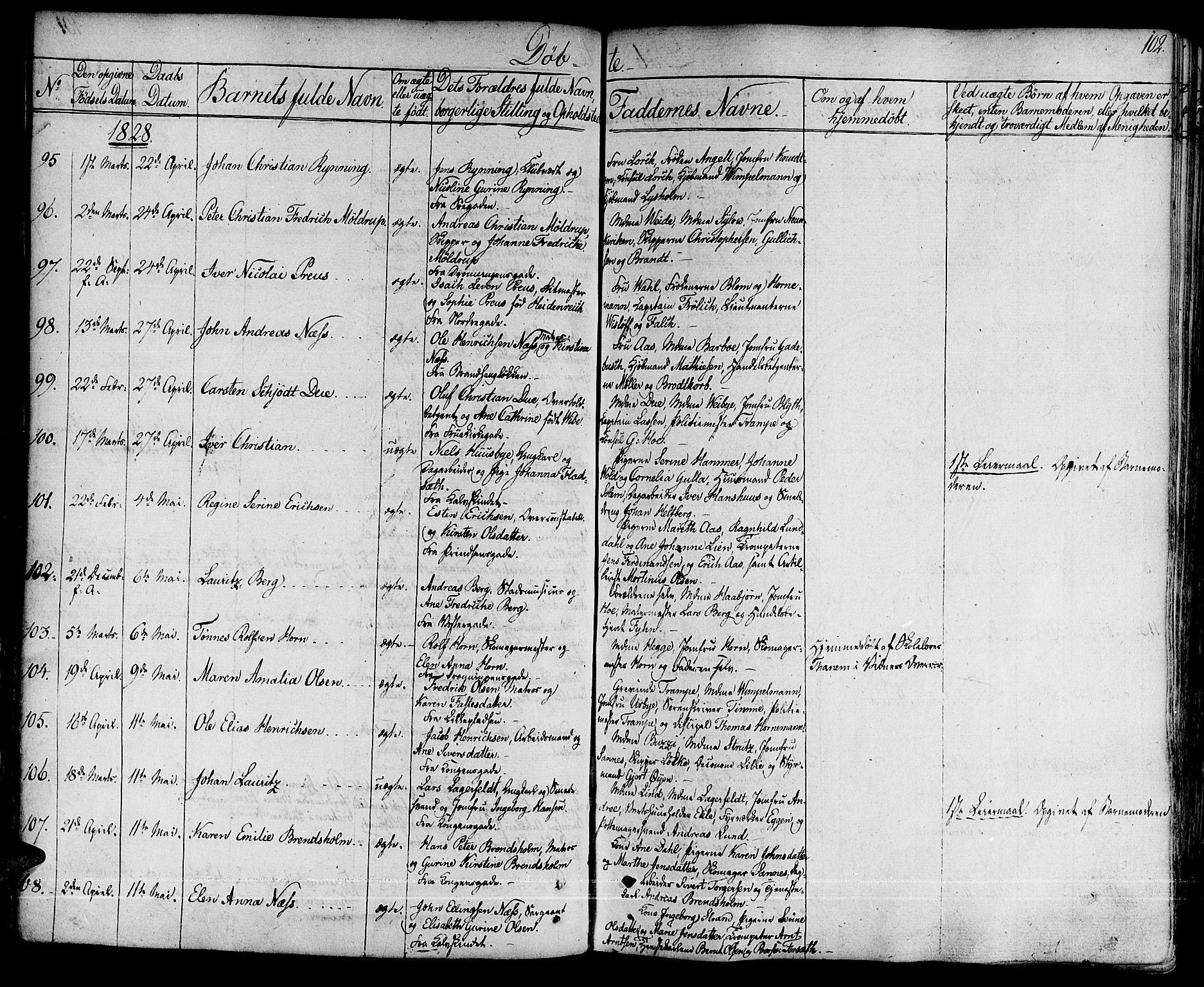 Ministerialprotokoller, klokkerbøker og fødselsregistre - Sør-Trøndelag, SAT/A-1456/601/L0045: Ministerialbok nr. 601A13, 1821-1831, s. 102