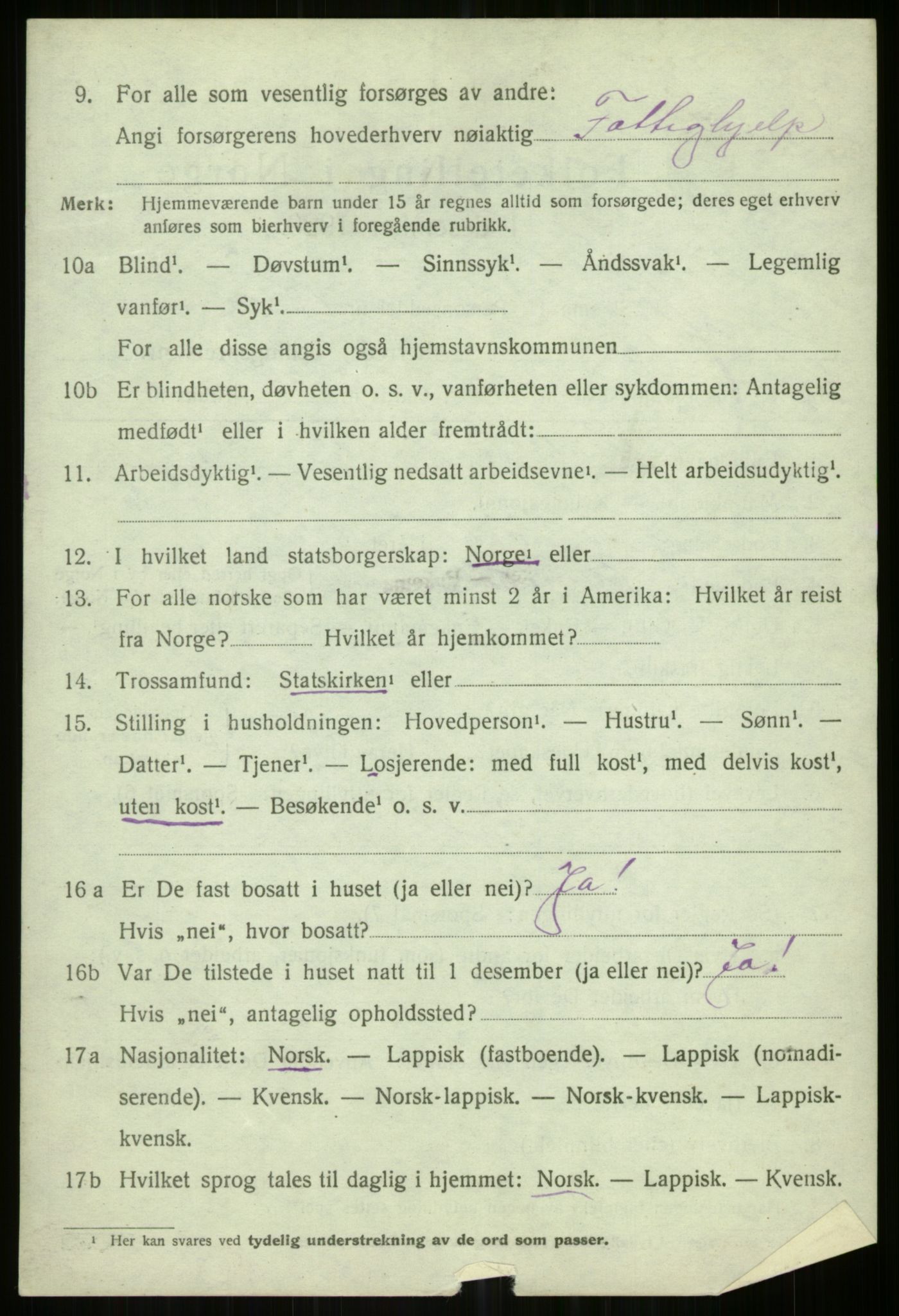 SATØ, Folketelling 1920 for 1935 Helgøy herred, 1920, s. 3191