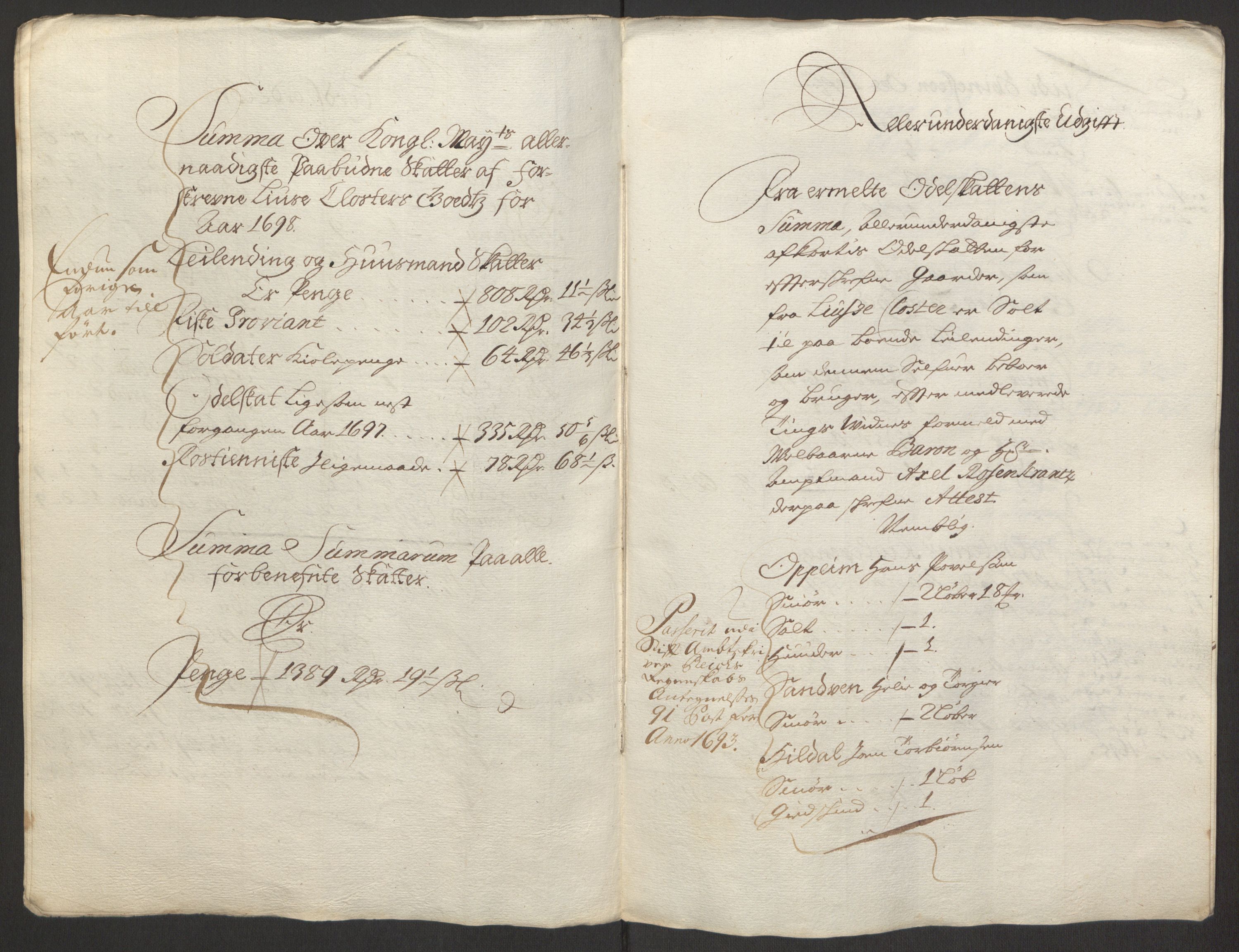 Rentekammeret inntil 1814, Reviderte regnskaper, Fogderegnskap, RA/EA-4092/R50/L3159: Fogderegnskap Lyse kloster, 1691-1709, s. 83