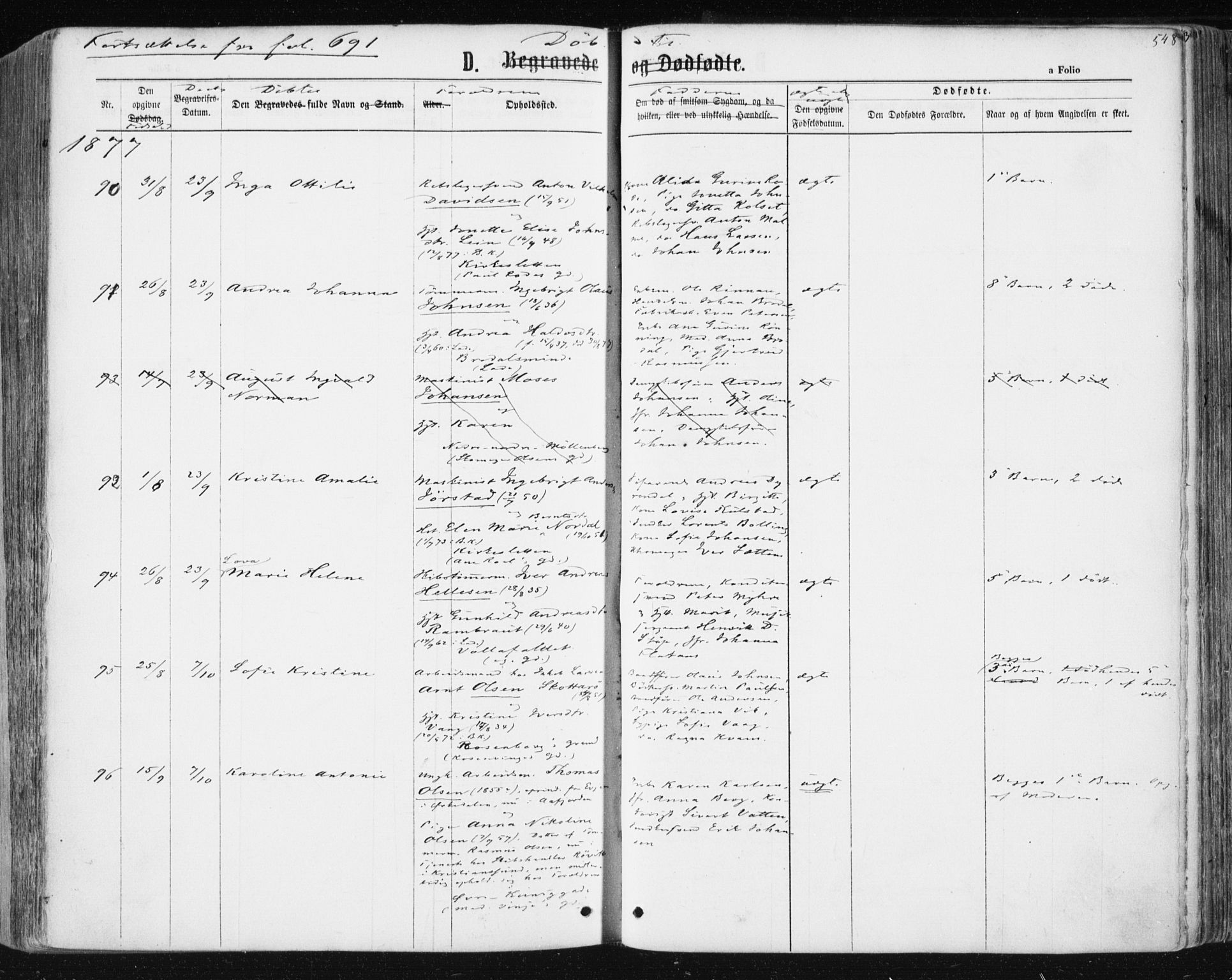 Ministerialprotokoller, klokkerbøker og fødselsregistre - Sør-Trøndelag, SAT/A-1456/604/L0186: Ministerialbok nr. 604A07, 1866-1877, s. 548