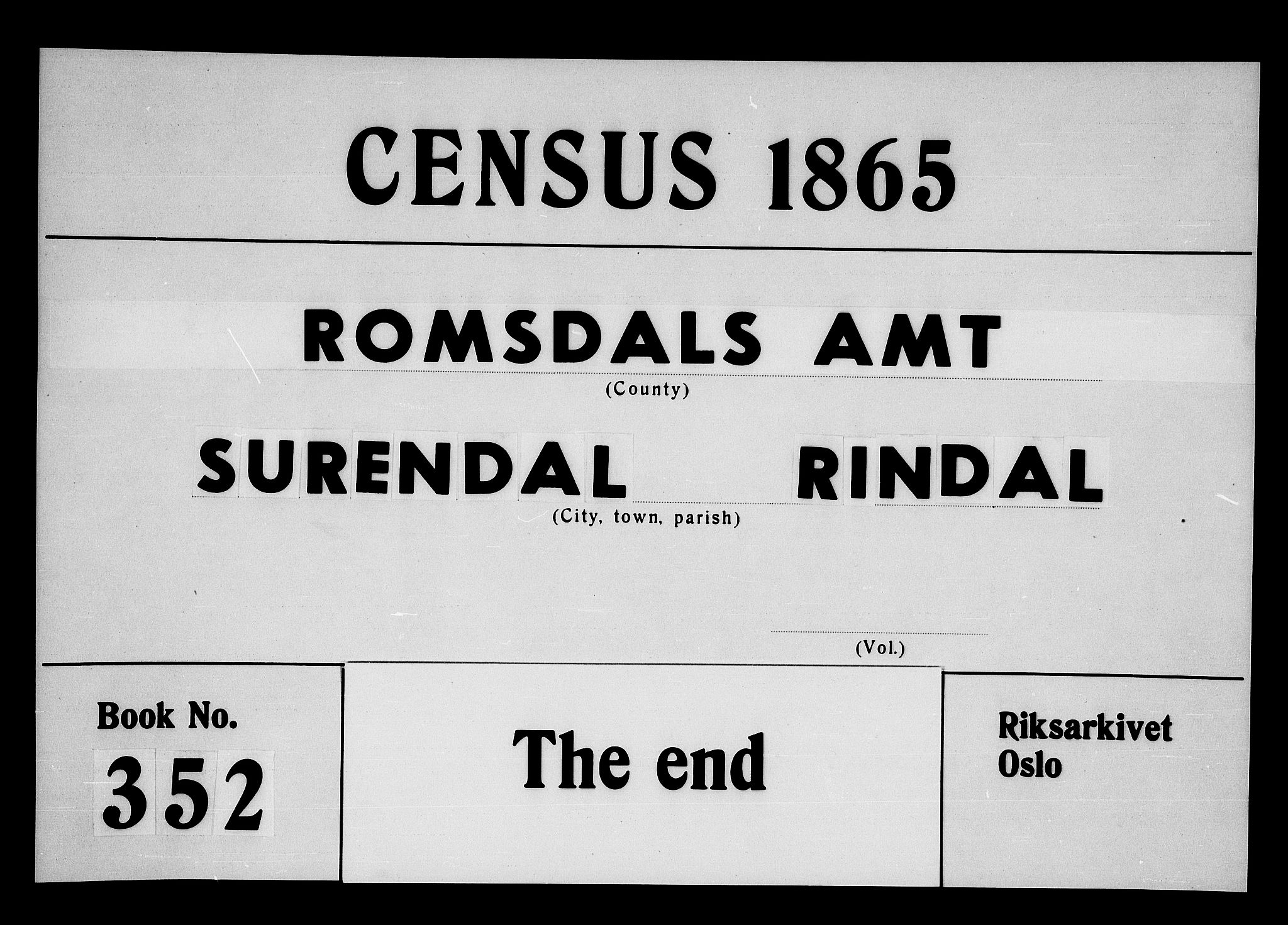 RA, Folketelling 1865 for 1567P Rindal prestegjeld, 1865, s. 115