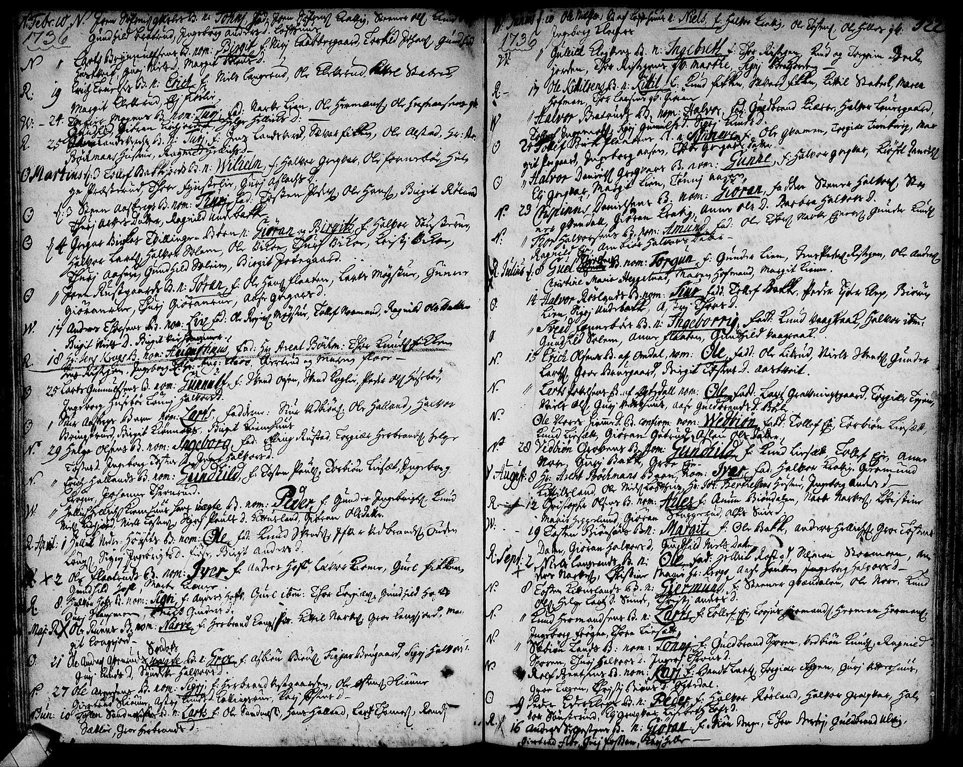 Rollag kirkebøker, AV/SAKO-A-240/F/Fa/L0002: Ministerialbok nr. I 2, 1714-1742, s. 122