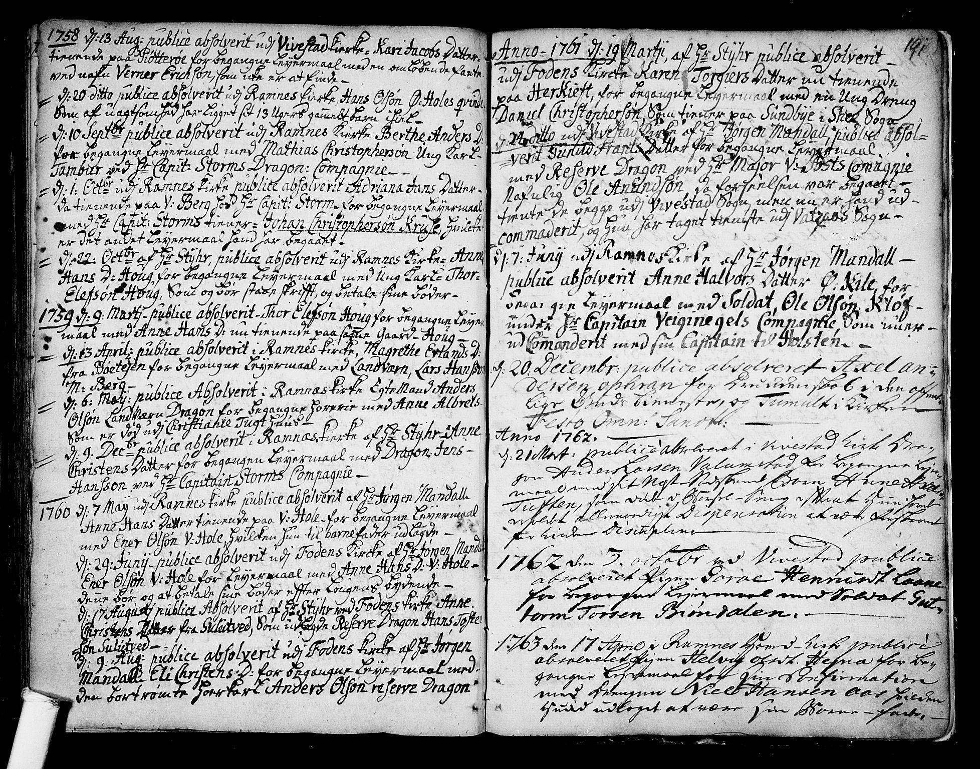 Ramnes kirkebøker, SAKO/A-314/F/Fa/L0001: Ministerialbok nr. I 1, 1732-1774, s. 191