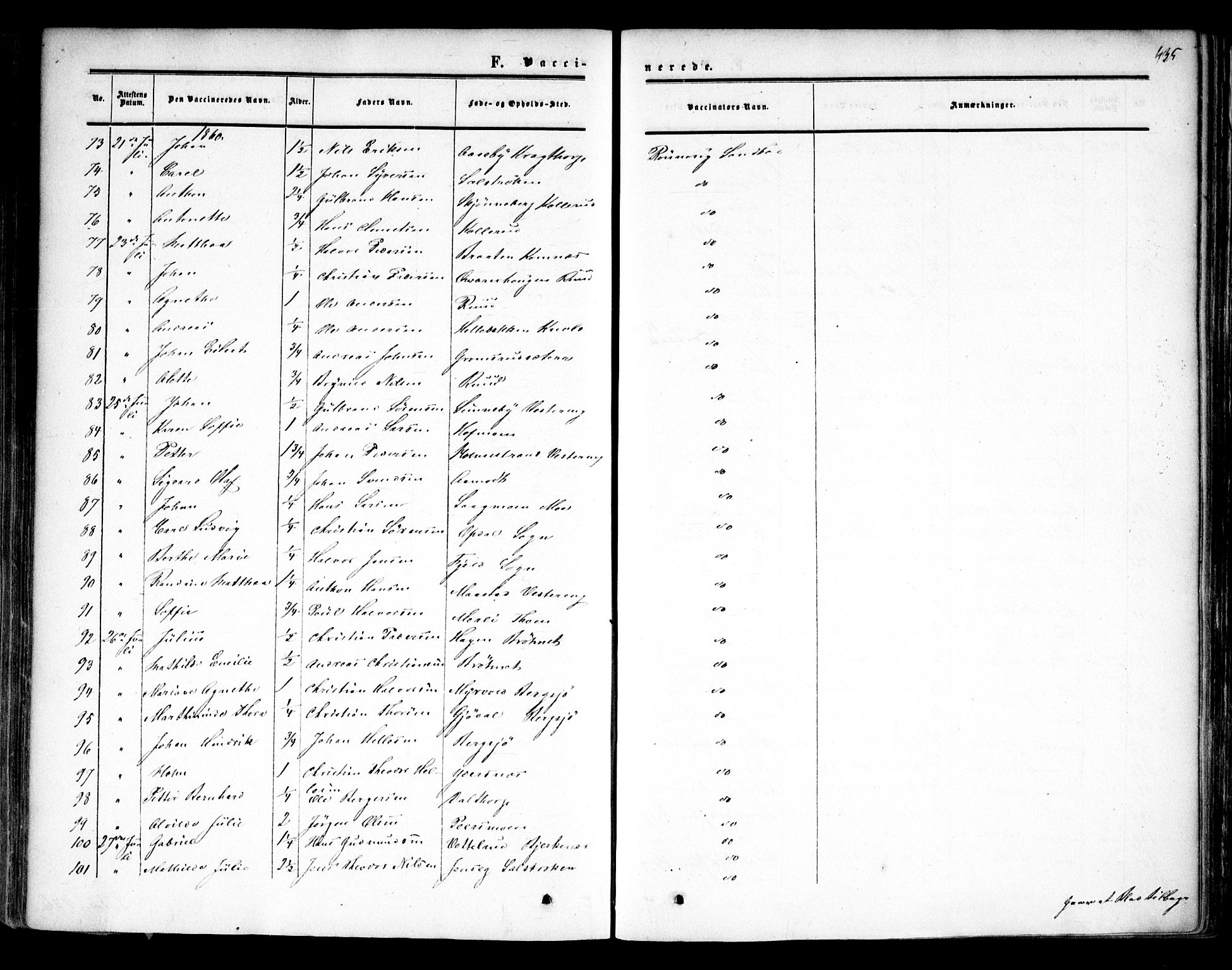 Høland prestekontor Kirkebøker, AV/SAO-A-10346a/F/Fa/L0010: Ministerialbok nr. I 10, 1854-1861, s. 435