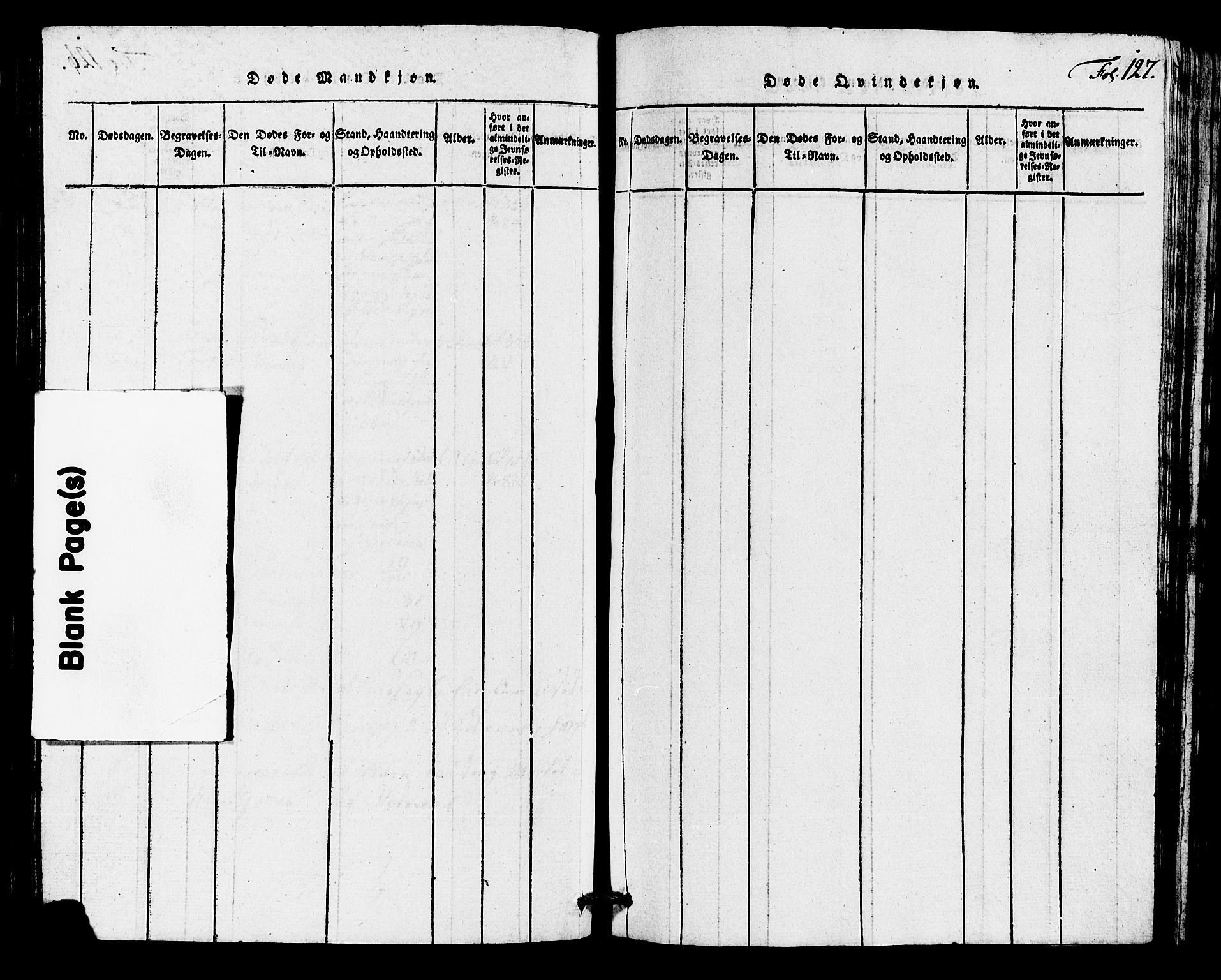 Avaldsnes sokneprestkontor, AV/SAST-A -101851/H/Ha/Hab/L0001: Klokkerbok nr. B 1, 1816-1825, s. 127