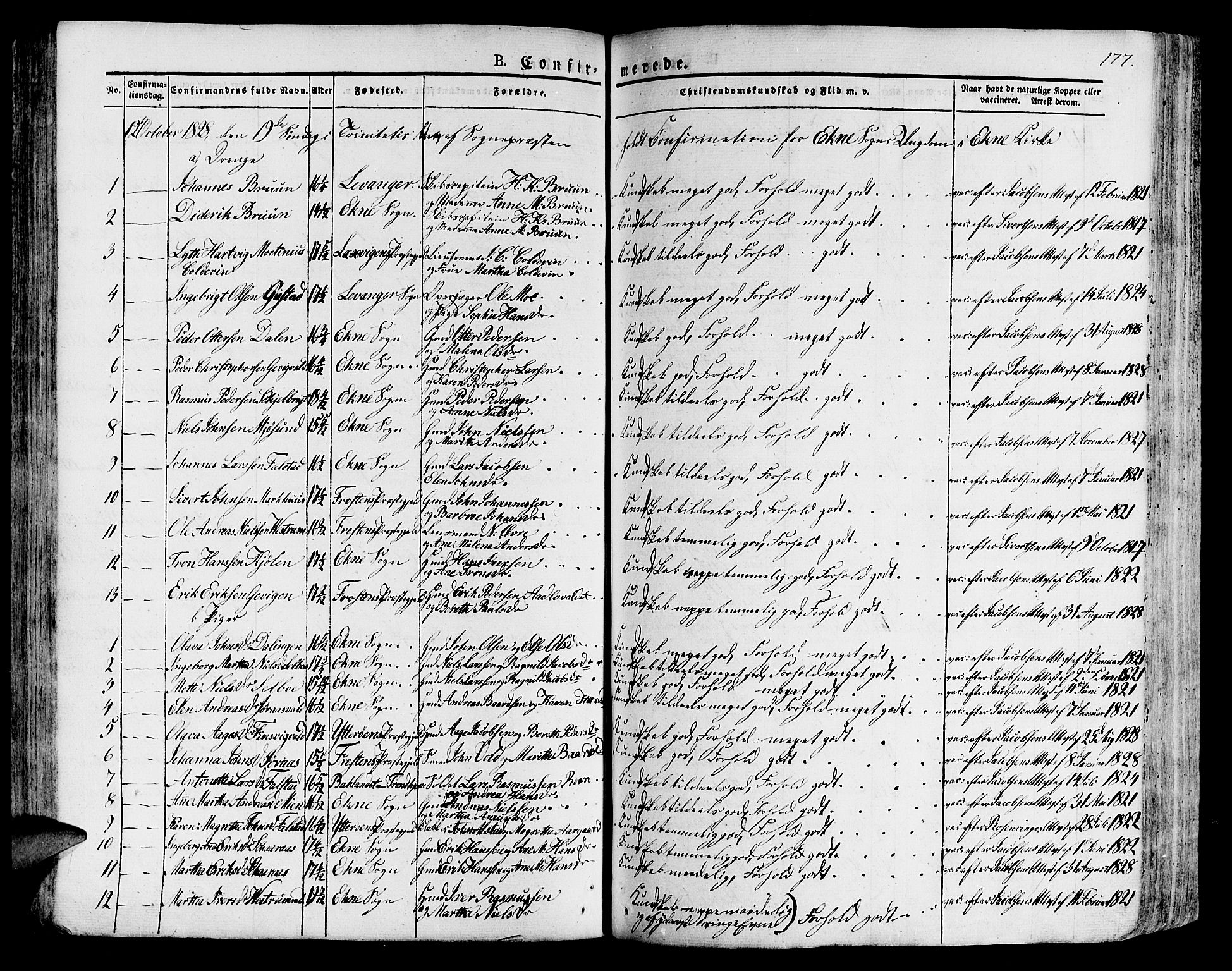 Ministerialprotokoller, klokkerbøker og fødselsregistre - Nord-Trøndelag, AV/SAT-A-1458/717/L0152: Ministerialbok nr. 717A05 /1, 1825-1836, s. 177
