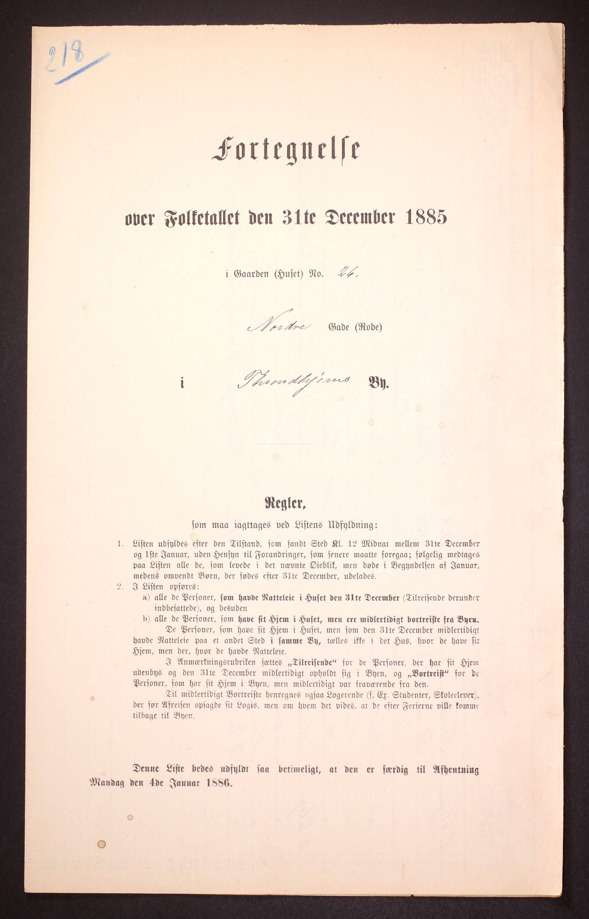 SAT, Folketelling 1885 for 1601 Trondheim kjøpstad, 1885, s. 1562