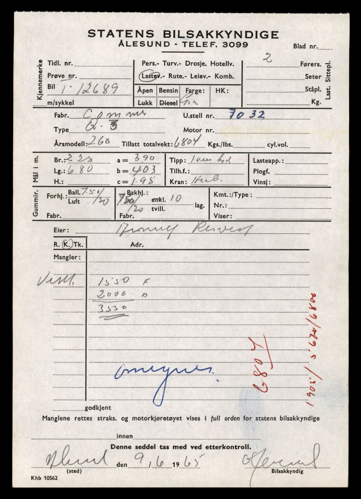Møre og Romsdal vegkontor - Ålesund trafikkstasjon, AV/SAT-A-4099/F/Fe/L0035: Registreringskort for kjøretøy T 12653 - T 12829, 1927-1998, s. 671