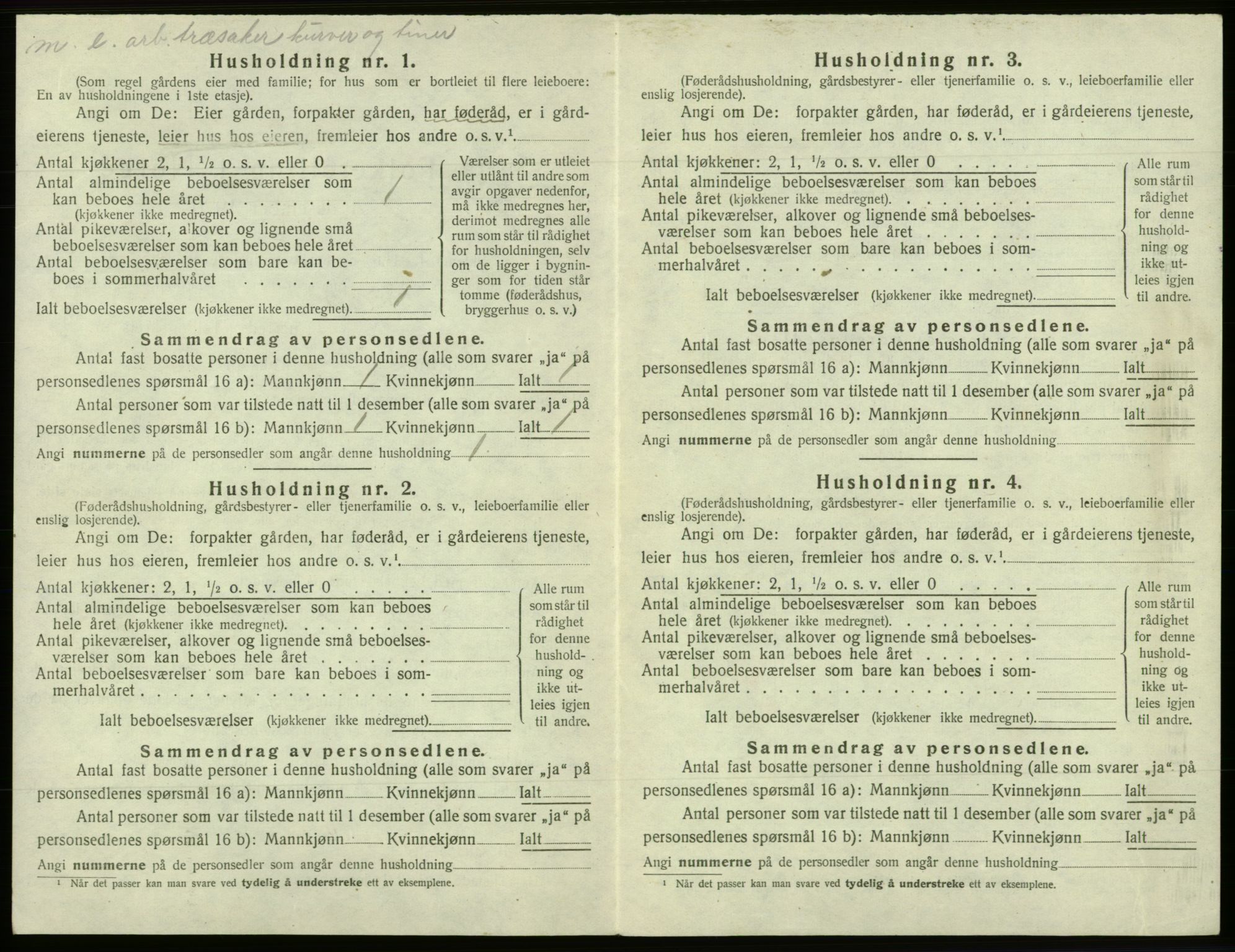 SAB, Folketelling 1920 for 1243 Os herred, 1920, s. 922