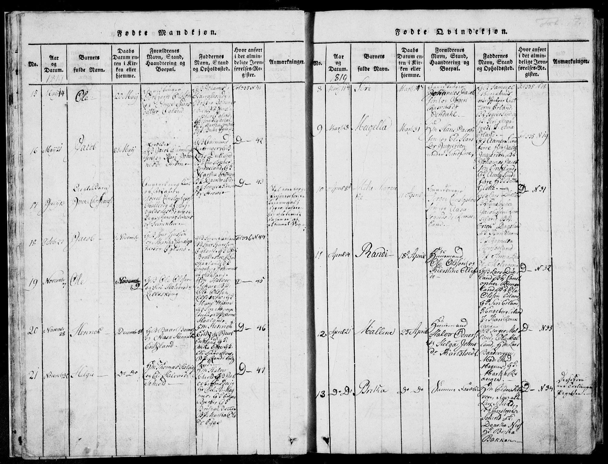 Skjold sokneprestkontor, AV/SAST-A-101847/H/Ha/Haa/L0003: Ministerialbok nr. A 3, 1815-1835, s. 17