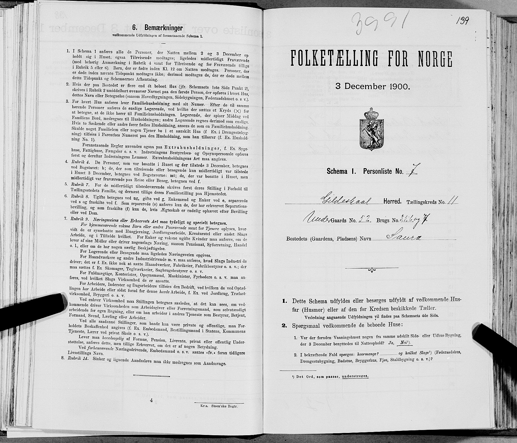 SAT, Folketelling 1900 for 1838 Gildeskål herred, 1900, s. 1122