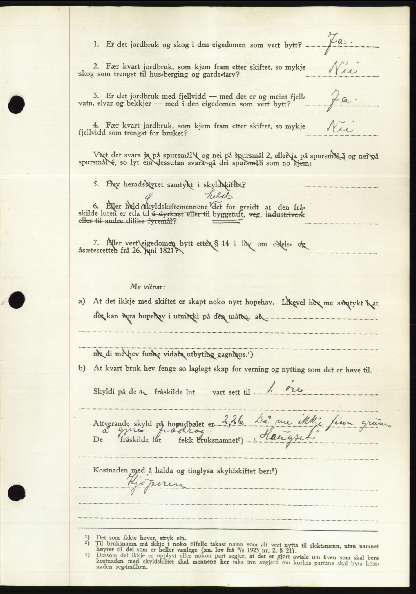 Søre Sunnmøre sorenskriveri, AV/SAT-A-4122/1/2/2C/L0075: Pantebok nr. 1A, 1943-1943, Dagboknr: 543/1943