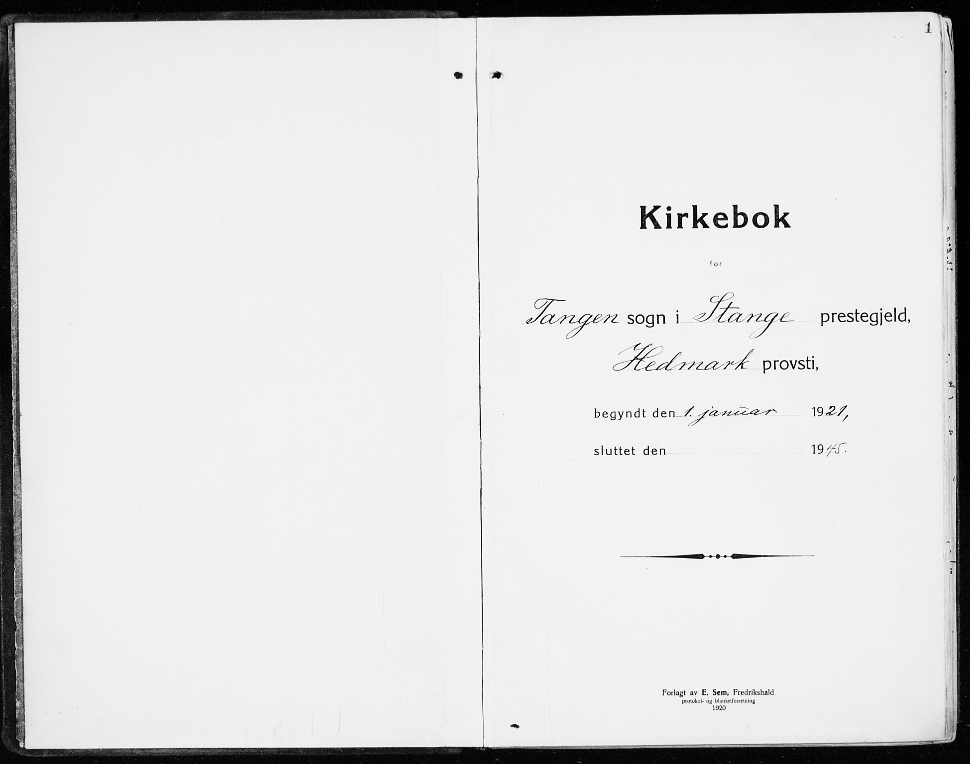 Stange prestekontor, AV/SAH-PREST-002/K/L0025: Ministerialbok nr. 25, 1921-1945