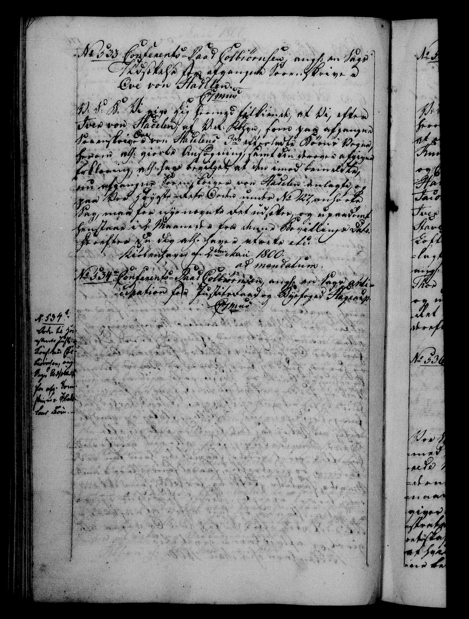 Danske Kanselli 1800-1814, RA/EA-3024/H/Hf/Hfb/Hfba/L0001: Registranter, 1800-1801, s. 176b