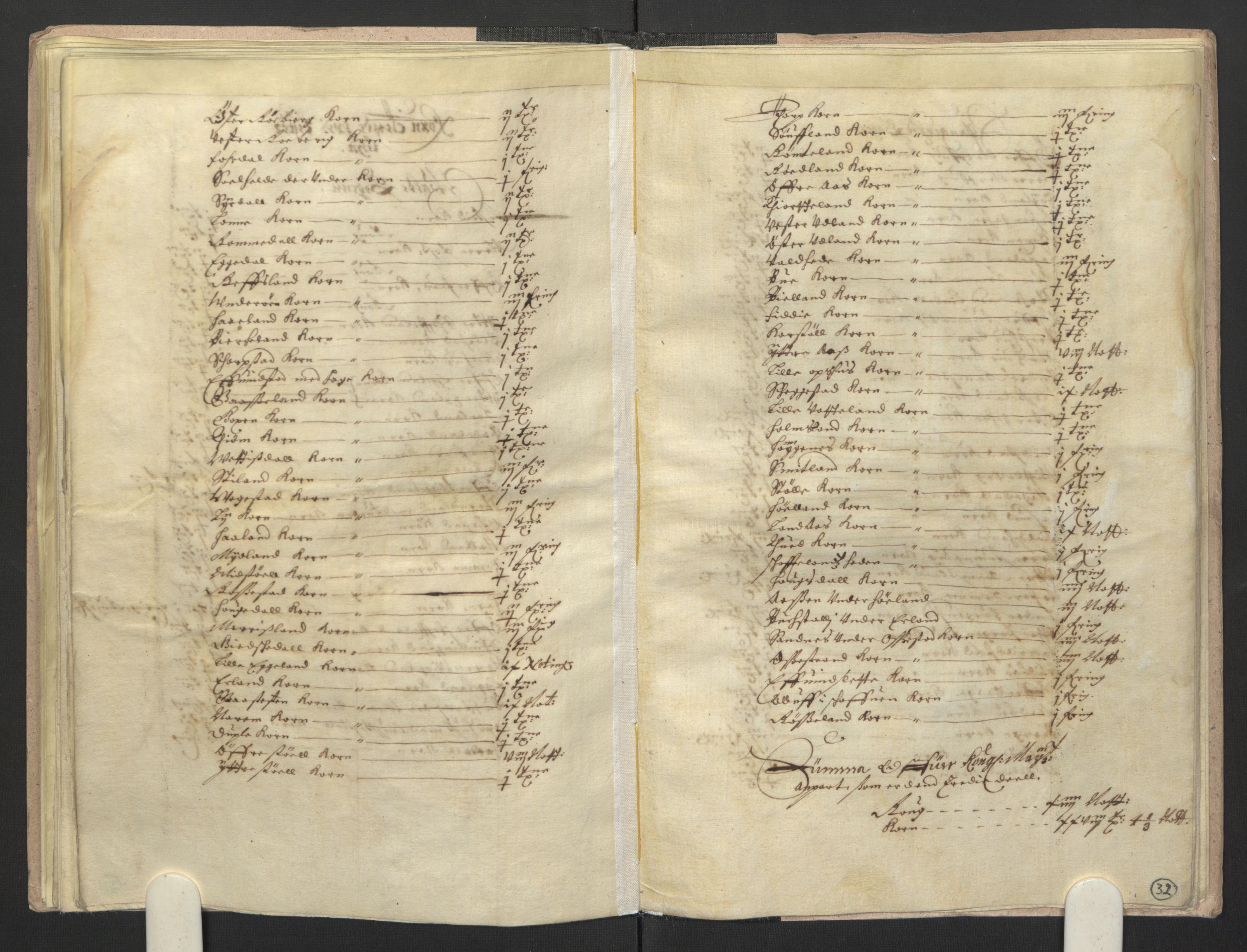 Rentekammeret inntil 1814, Realistisk ordnet avdeling, RA/EA-4070/L/L0021/0004: Agder lagdømme: / Kronens jordebok. Lista len, 1661, s. 31b-32a