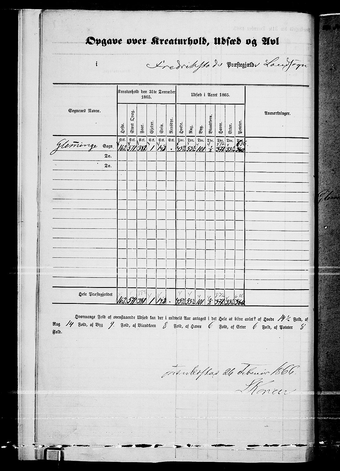 RA, Folketelling 1865 for 0132L Fredrikstad prestegjeld, Glemmen sokn, 1865, s. 8