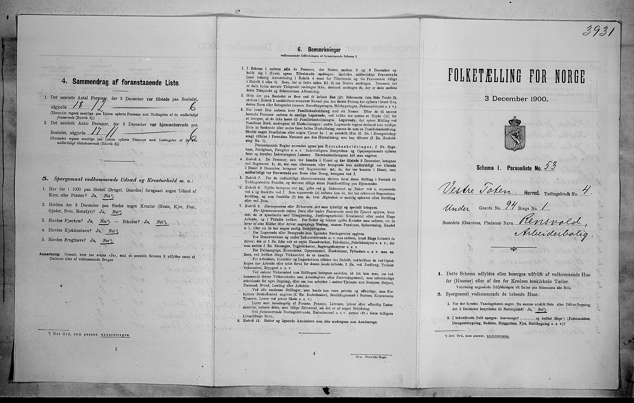 SAH, Folketelling 1900 for 0529 Vestre Toten herred, 1900, s. 679