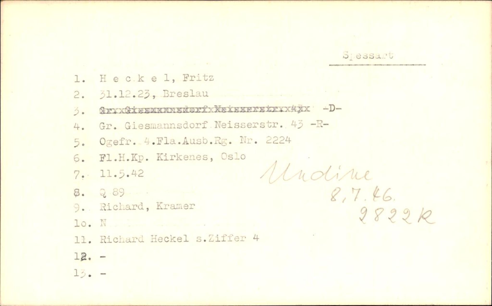Hjemsendte tyskere , RA/RAFA-6487/D/Db/L0013: Hecke-Hofmann, 1945-1947, s. 2