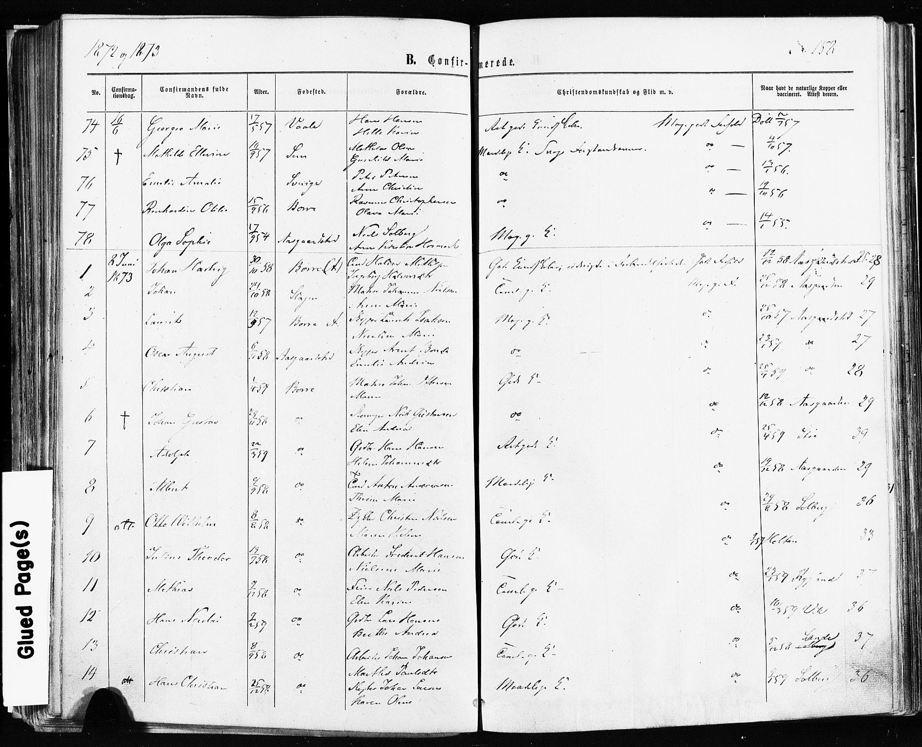 Borre kirkebøker, AV/SAKO-A-338/F/Fa/L0008: Ministerialbok nr. I 8, 1868-1877, s. 158