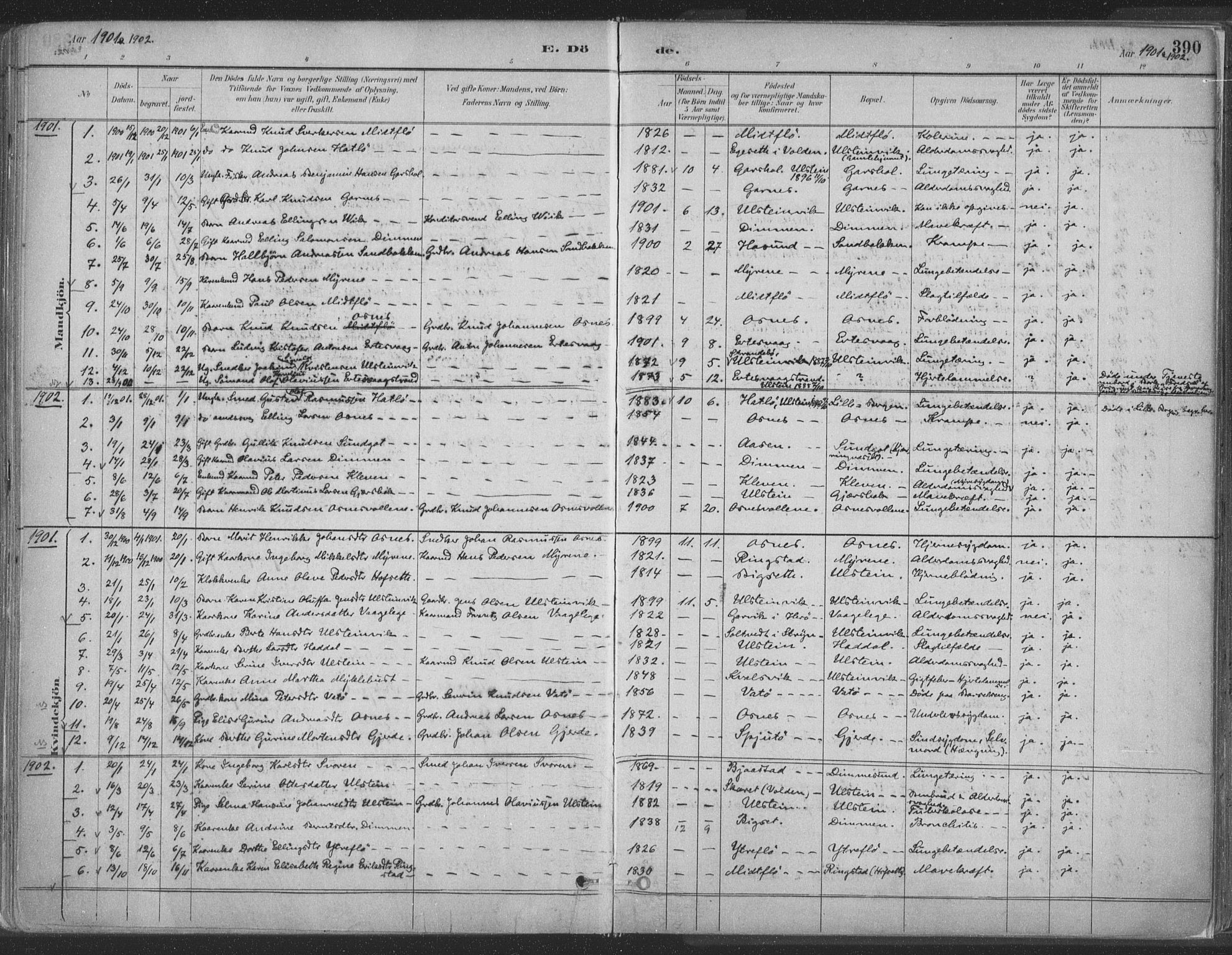 Ministerialprotokoller, klokkerbøker og fødselsregistre - Møre og Romsdal, AV/SAT-A-1454/509/L0106: Ministerialbok nr. 509A04, 1883-1922, s. 390