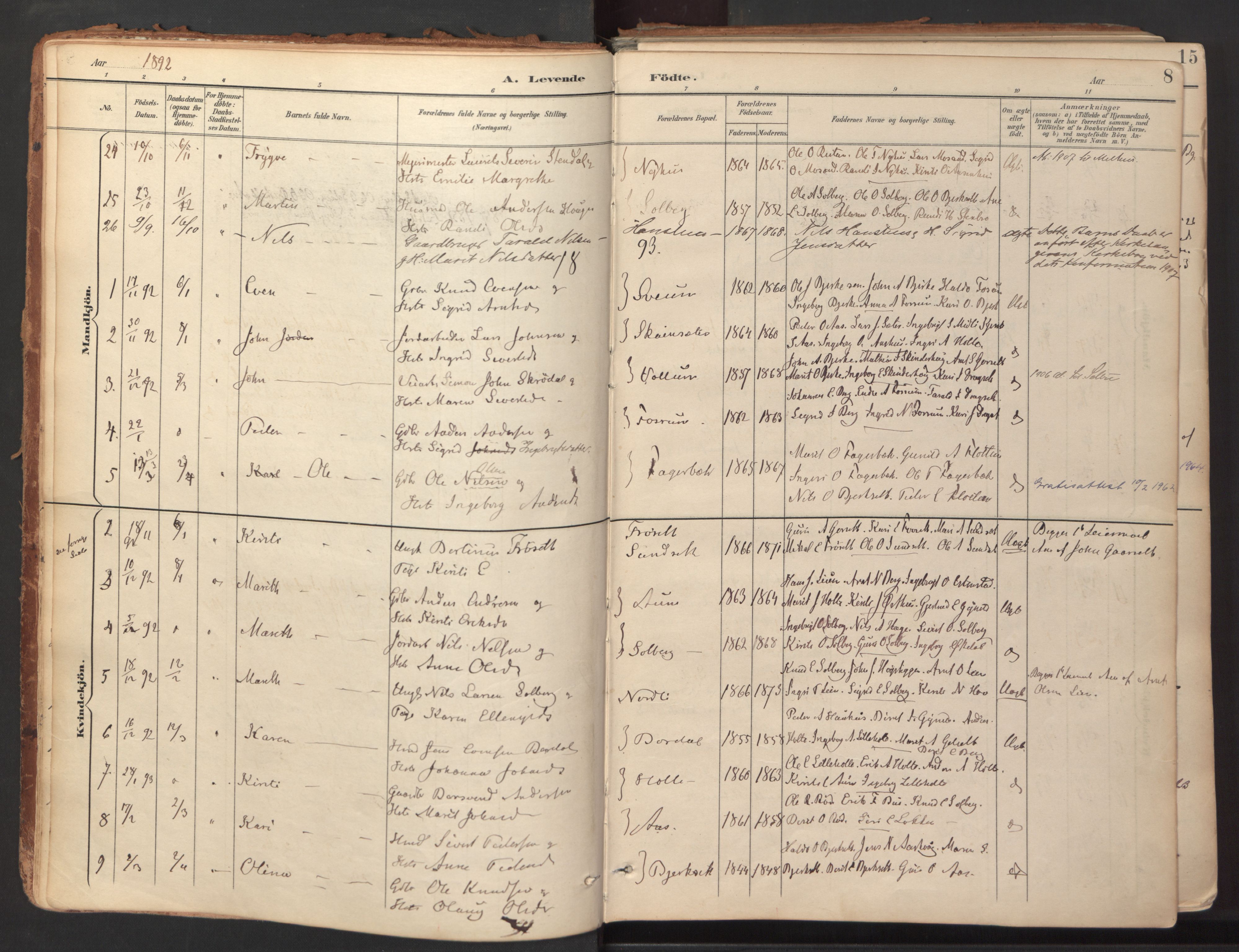 Ministerialprotokoller, klokkerbøker og fødselsregistre - Sør-Trøndelag, AV/SAT-A-1456/689/L1041: Ministerialbok nr. 689A06, 1891-1923, s. 8