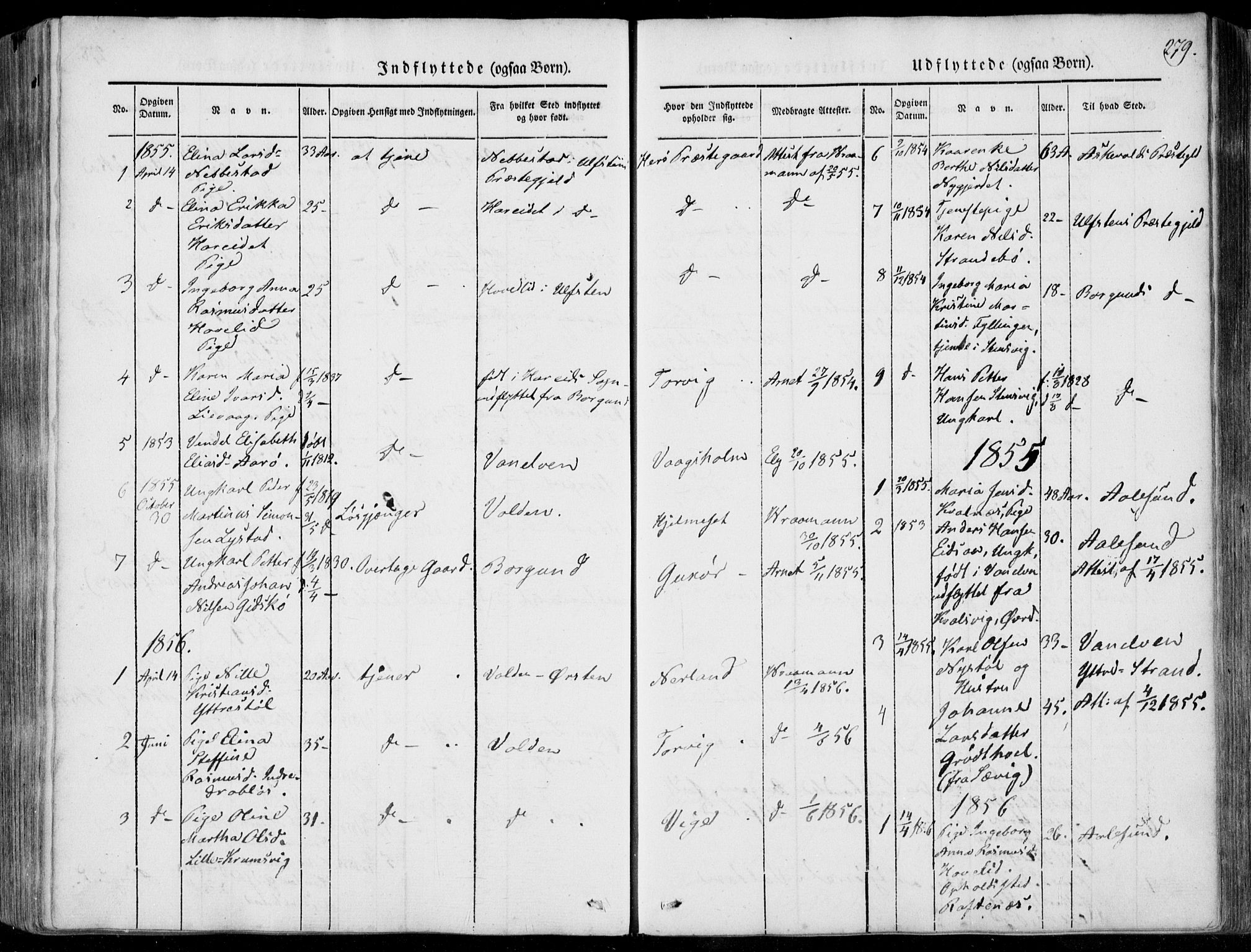 Ministerialprotokoller, klokkerbøker og fødselsregistre - Møre og Romsdal, AV/SAT-A-1454/507/L0070: Ministerialbok nr. 507A05, 1842-1873, s. 279