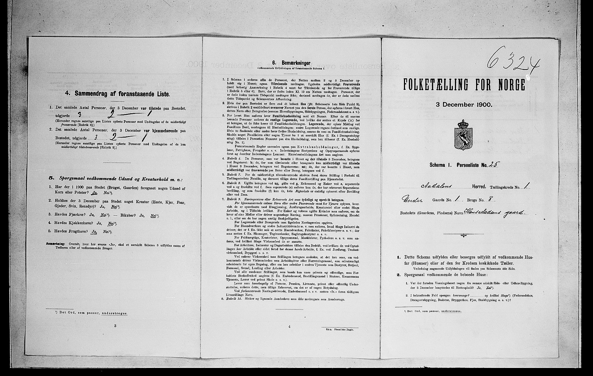 RA, Folketelling 1900 for 0614 Ådal herred, 1900, s. 134