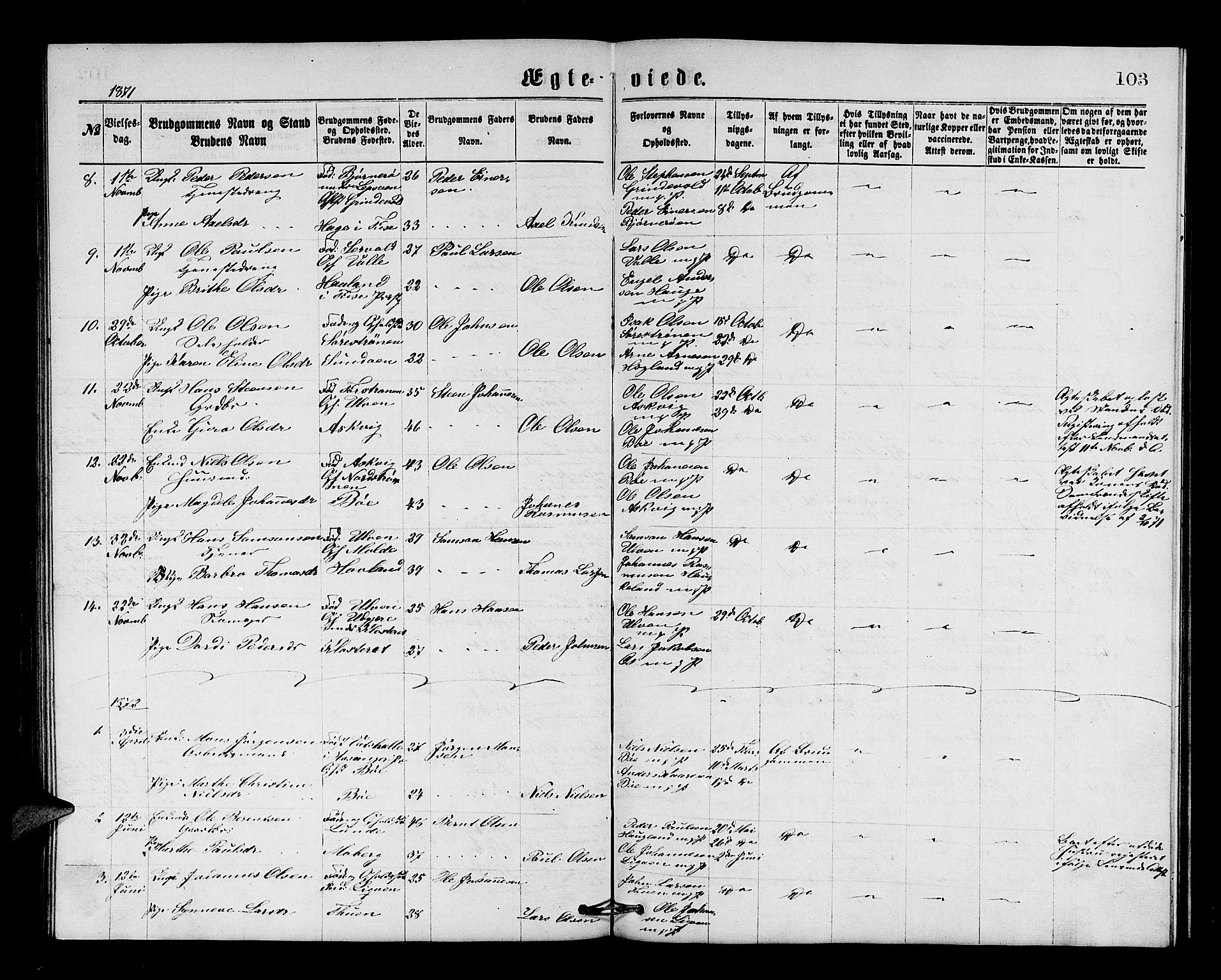Os sokneprestembete, AV/SAB-A-99929: Klokkerbok nr. A 1, 1869-1879, s. 103