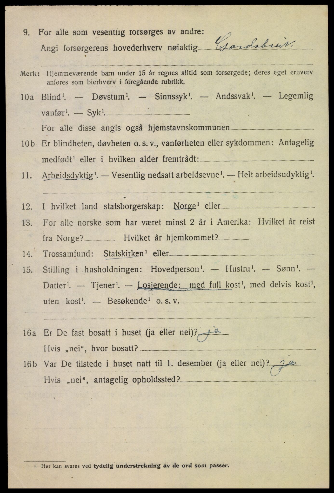 SAK, Folketelling 1920 for 0941 Bykle herred, 1920, s. 594