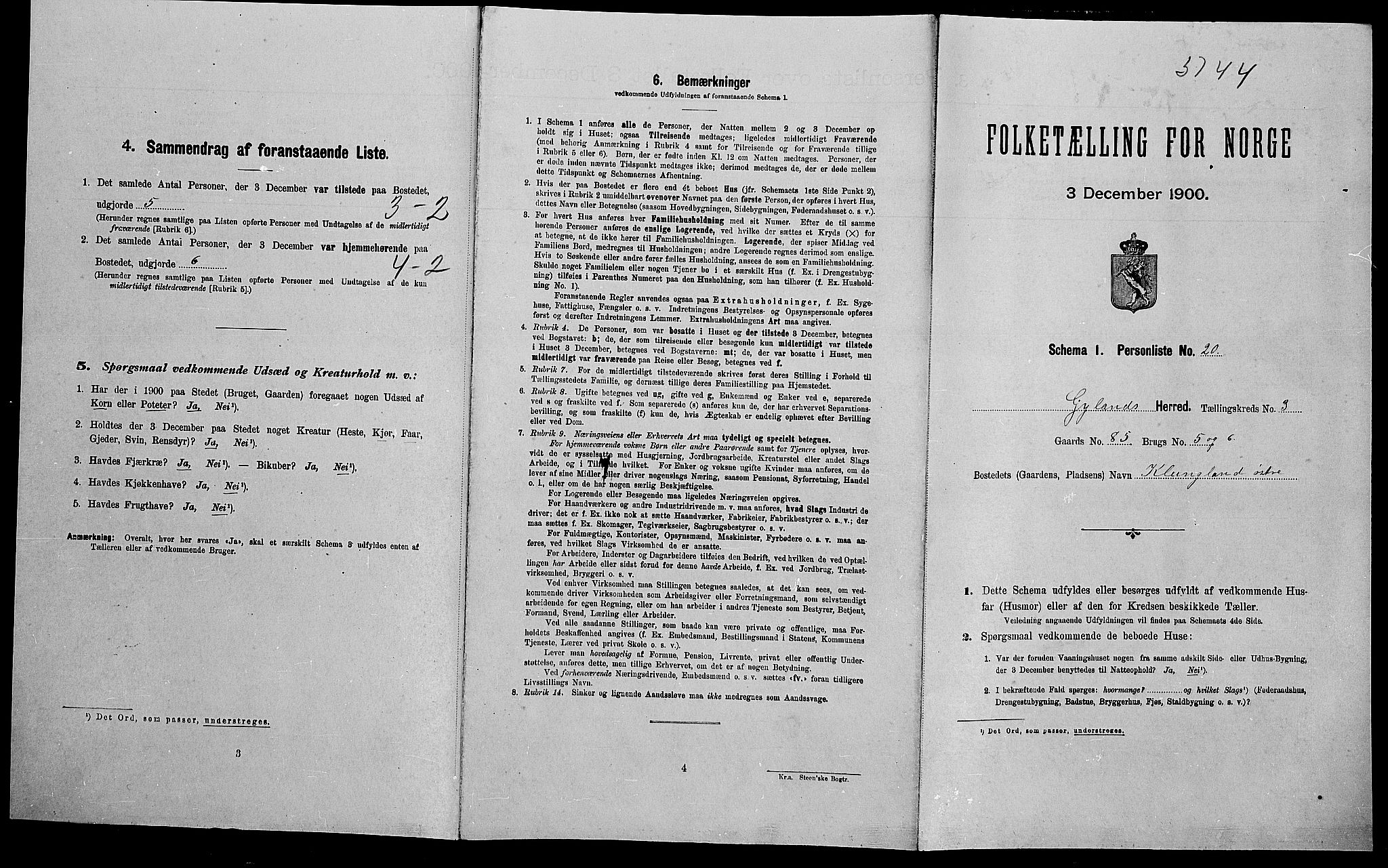 SAK, Folketelling 1900 for 1044 Gyland herred, 1900, s. 146