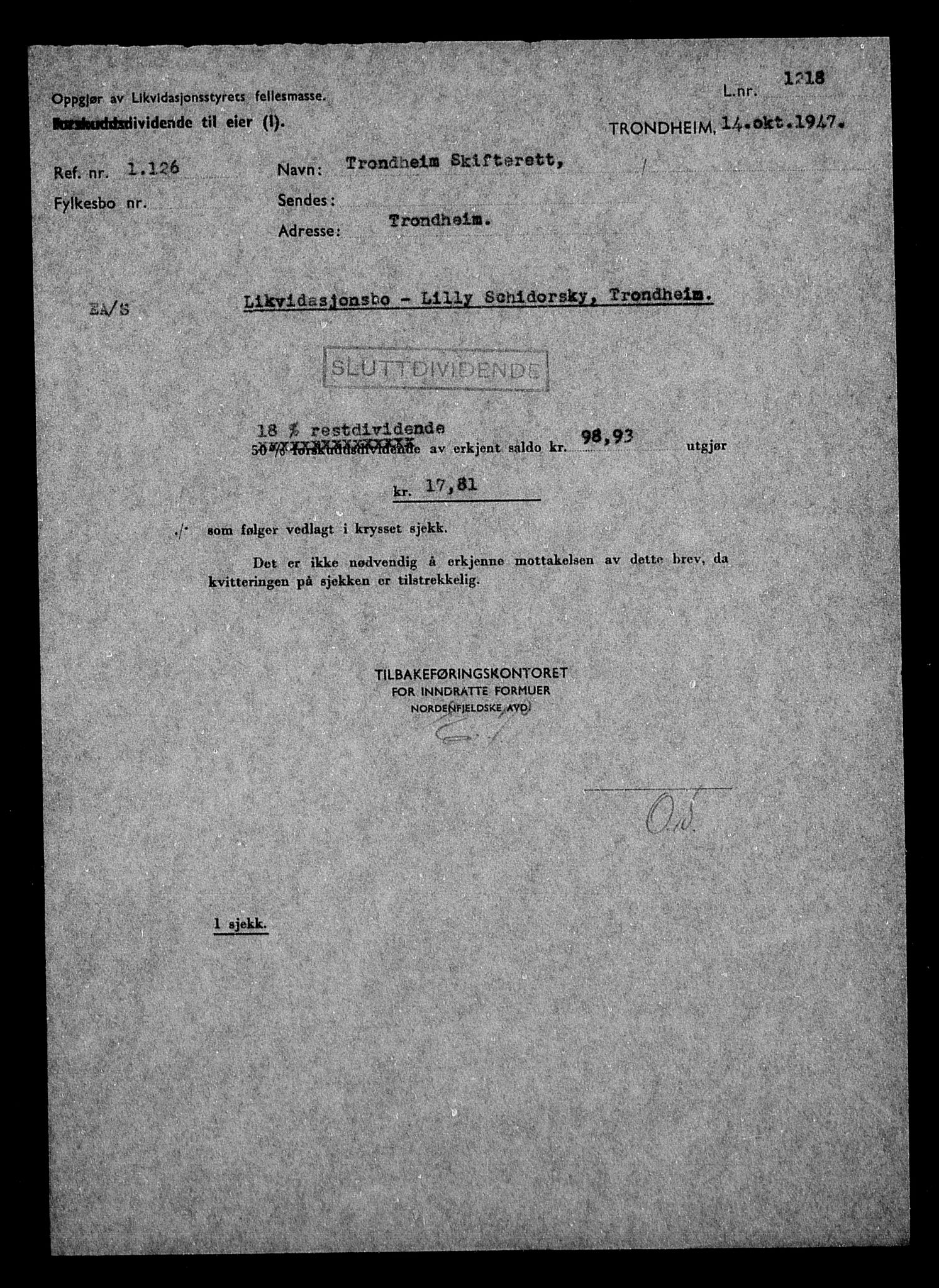 Justisdepartementet, Tilbakeføringskontoret for inndratte formuer, RA/S-1564/H/Hc/Hca/L0908: --, 1945-1947, s. 46