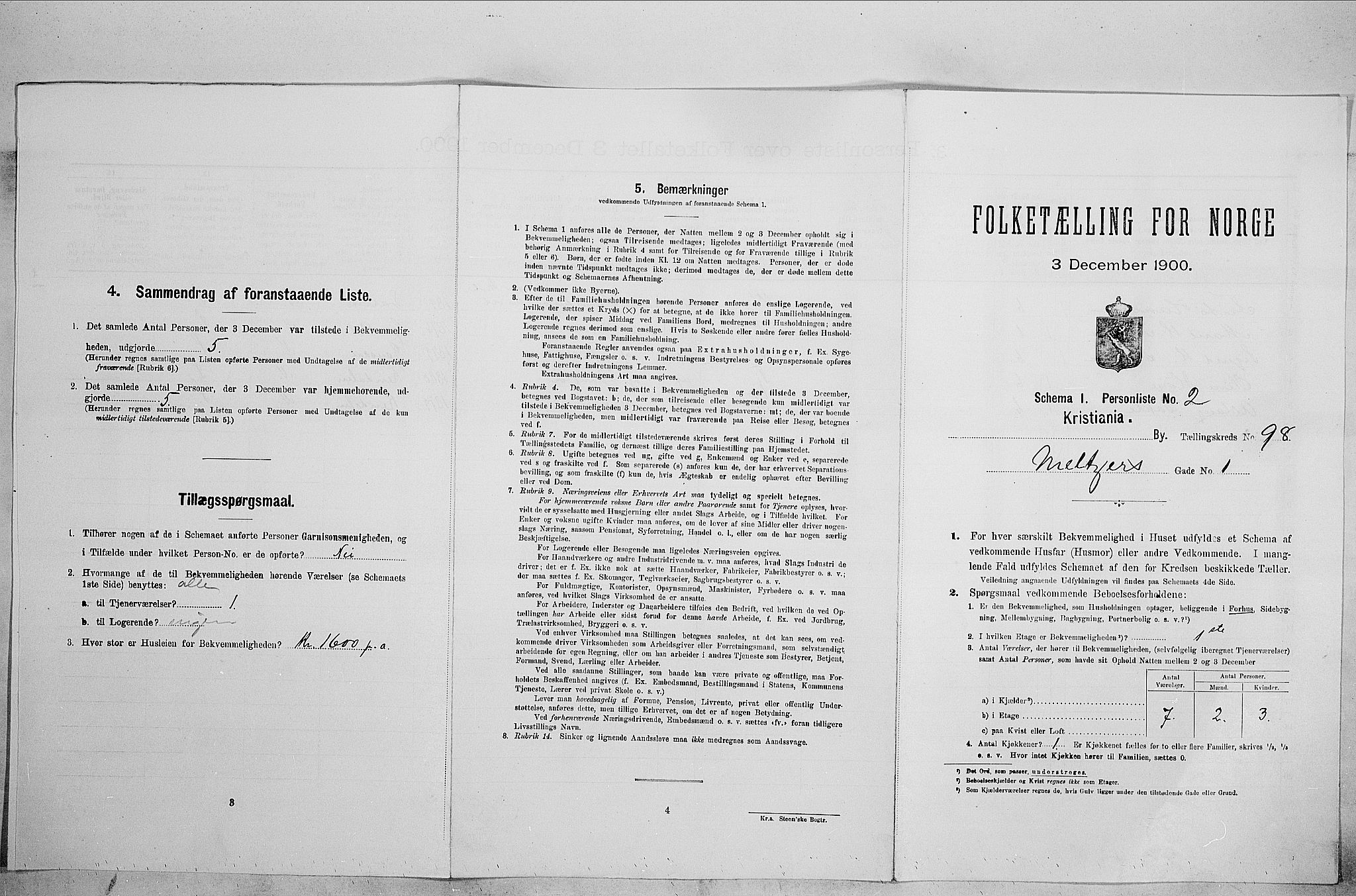 SAO, Folketelling 1900 for 0301 Kristiania kjøpstad, 1900, s. 59129