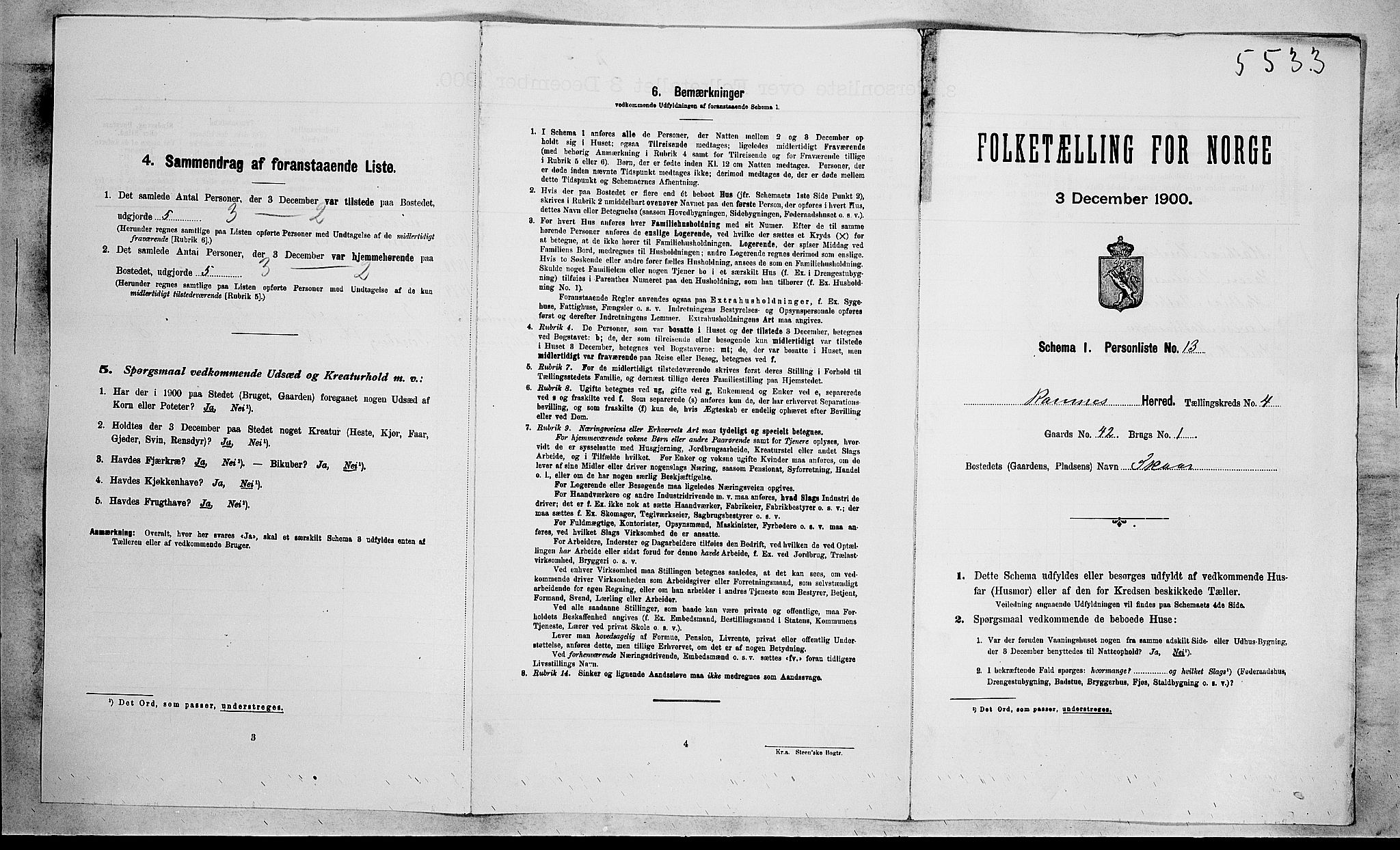 RA, Folketelling 1900 for 0718 Ramnes herred, 1900, s. 83